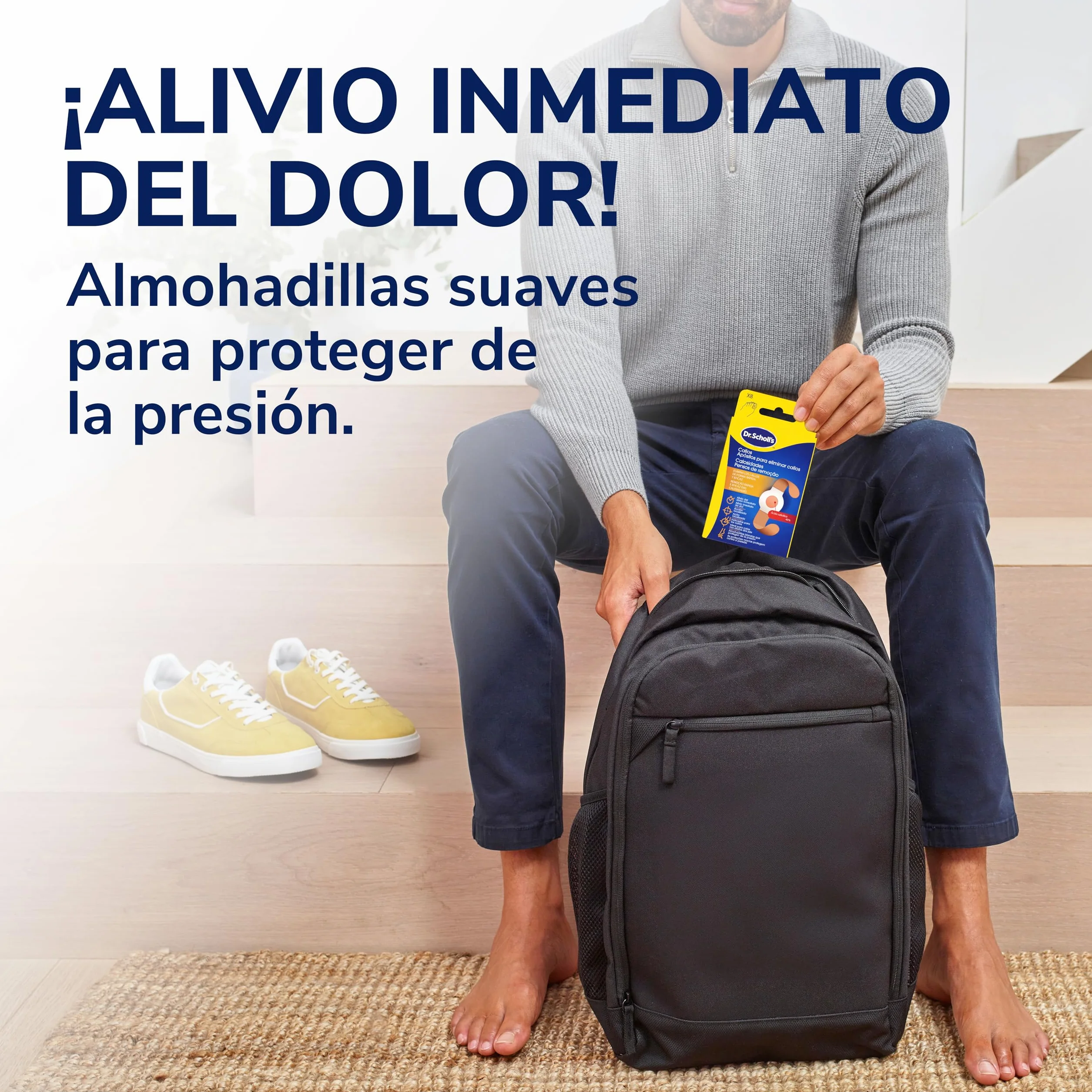 Dr. Scholl's Apósitos para eliminar callos x8, eliminador de callos en los pies, alivio inmediato del dolor, ácido salicílico