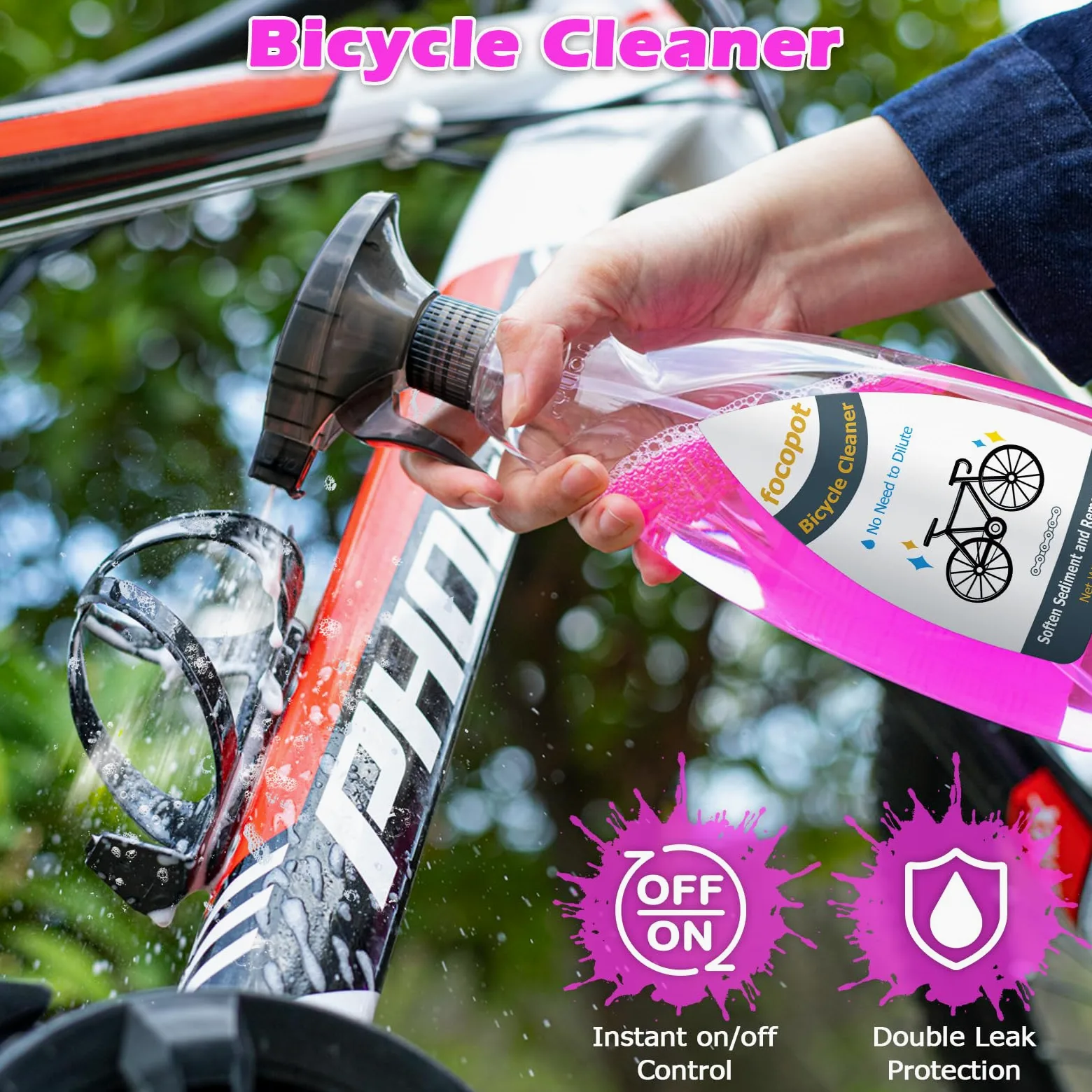 focopot Kit de limpieza de bicicleta con limpiador de cadena de bicicleta, limpiador de bicicletas, depurador, lubricante de aceite, herramienta de cepillo de limpieza, kit de limpieza perfecto para
