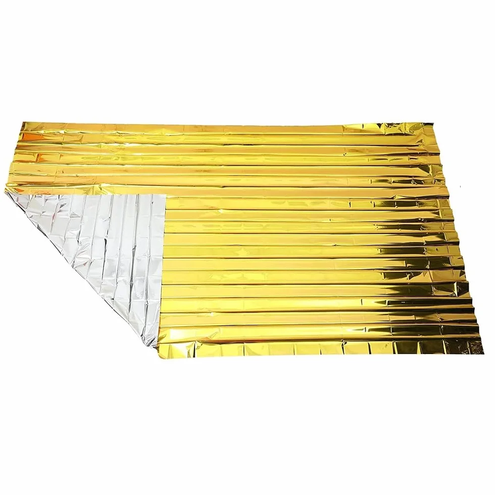BARAC Manta Térmica Supervivencia 3 Piezas Oro Plata 140x210 cm
