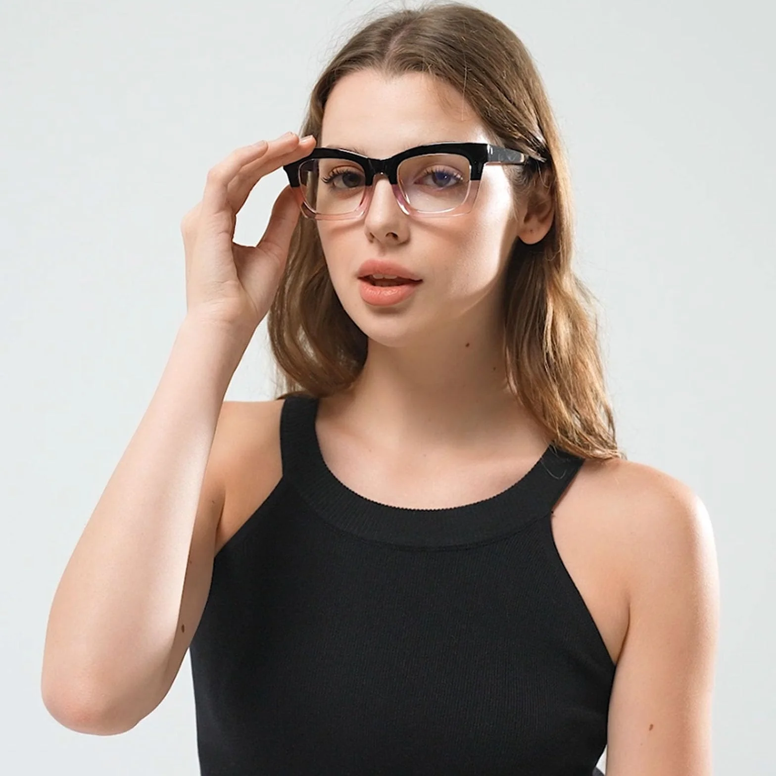 Hubeye Gafas de lectura para Mujeres Anteojos con Bisagra de resorte ultraligeras anti luz azul (Negro+Verde, 2.00)
