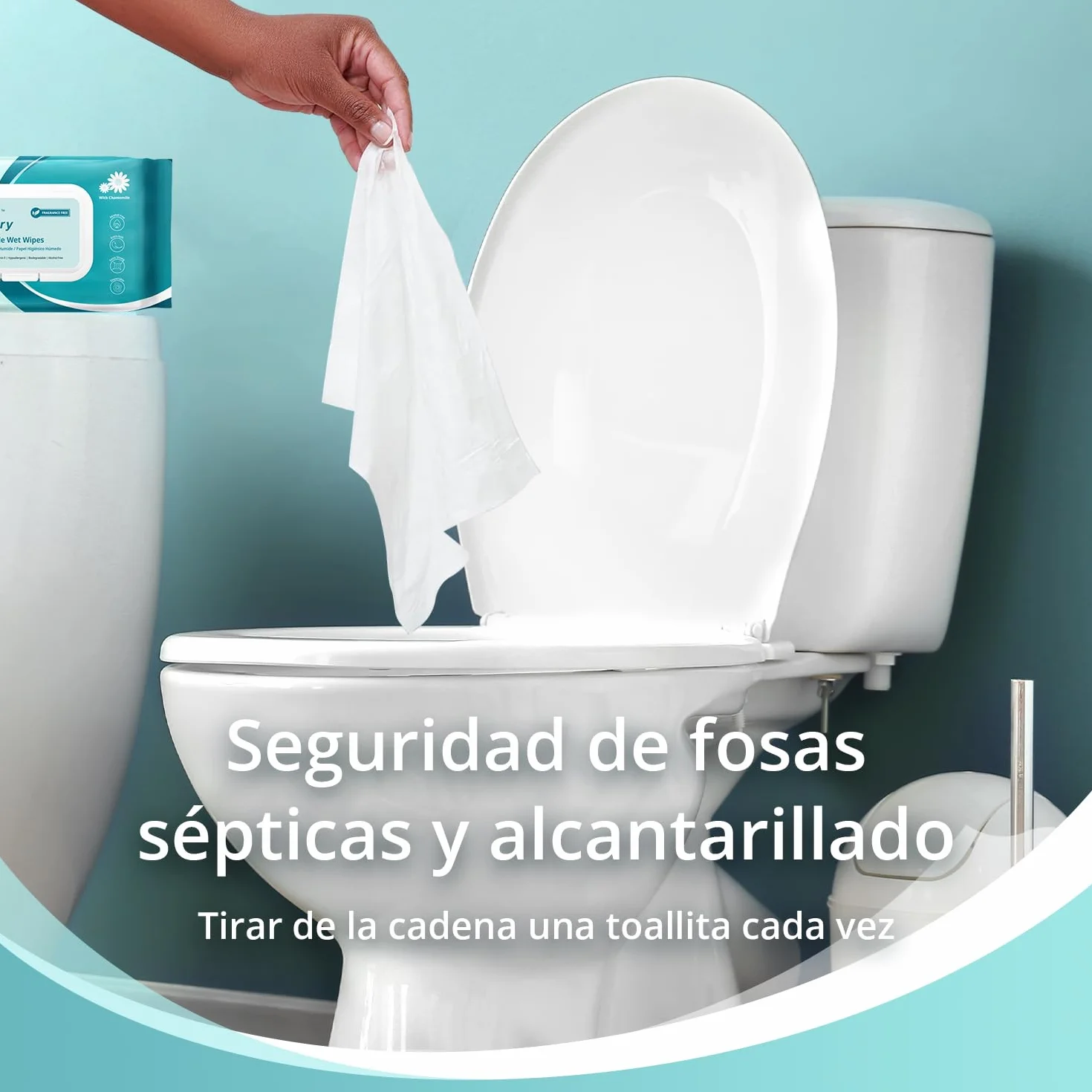 Papel Higiénico Húmedo Desechable XL 20x25 cm 144 Unidades Biodegradable Sin Plástico