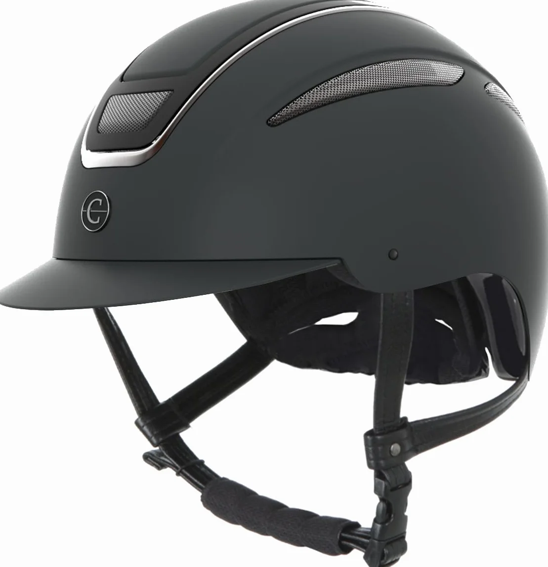 Covalliero Casco de equitación Elite, para mujer, ventilación óptima, correa de piel sintética, forro interior extraíble, carcasa dura ABS, negro, S/53-55 cm