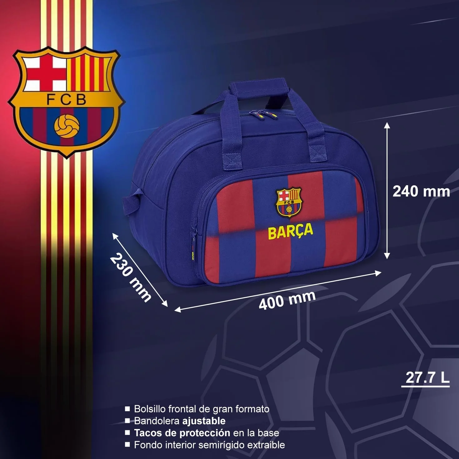 Mochila FC Barcelona unisex asas ajustables, ligera y cómoda, ideal para escuela y actividades diarias, mochila barça