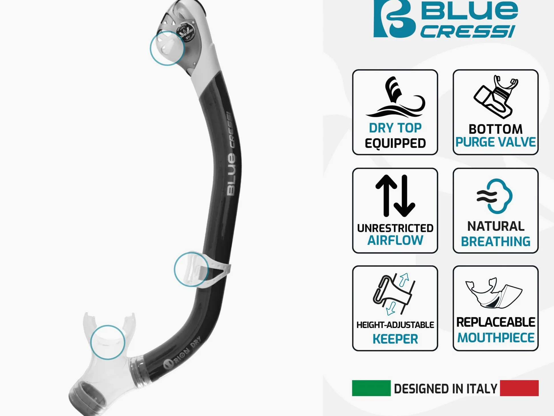 Cressi Juego de esnórquel para Adultos (máscara, esnórquel seco, Aletas Ajustables) Ideal para Viajes - Equipo Ligero y Colorido | Juego Bonete Pro Dry: diseñado en Italia