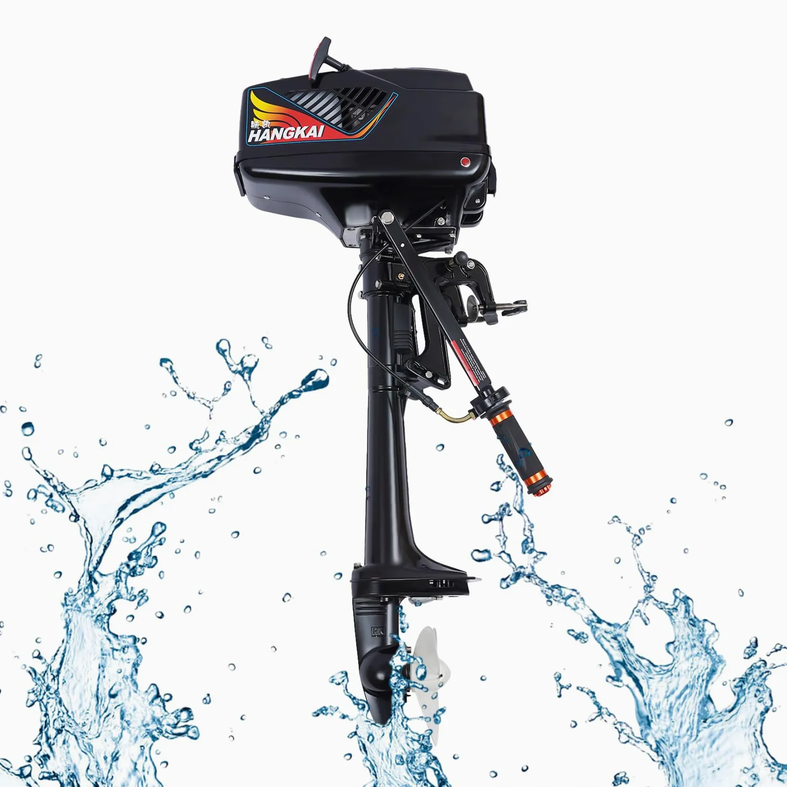 Motor fueraborda de 3,6 CV, motor de gasolina de 2 tiempos, motor de barco de dos tiempos, refrigerado por agua, sistema de refrigeración por aire para botes inflables, barcos de pesca, barcos