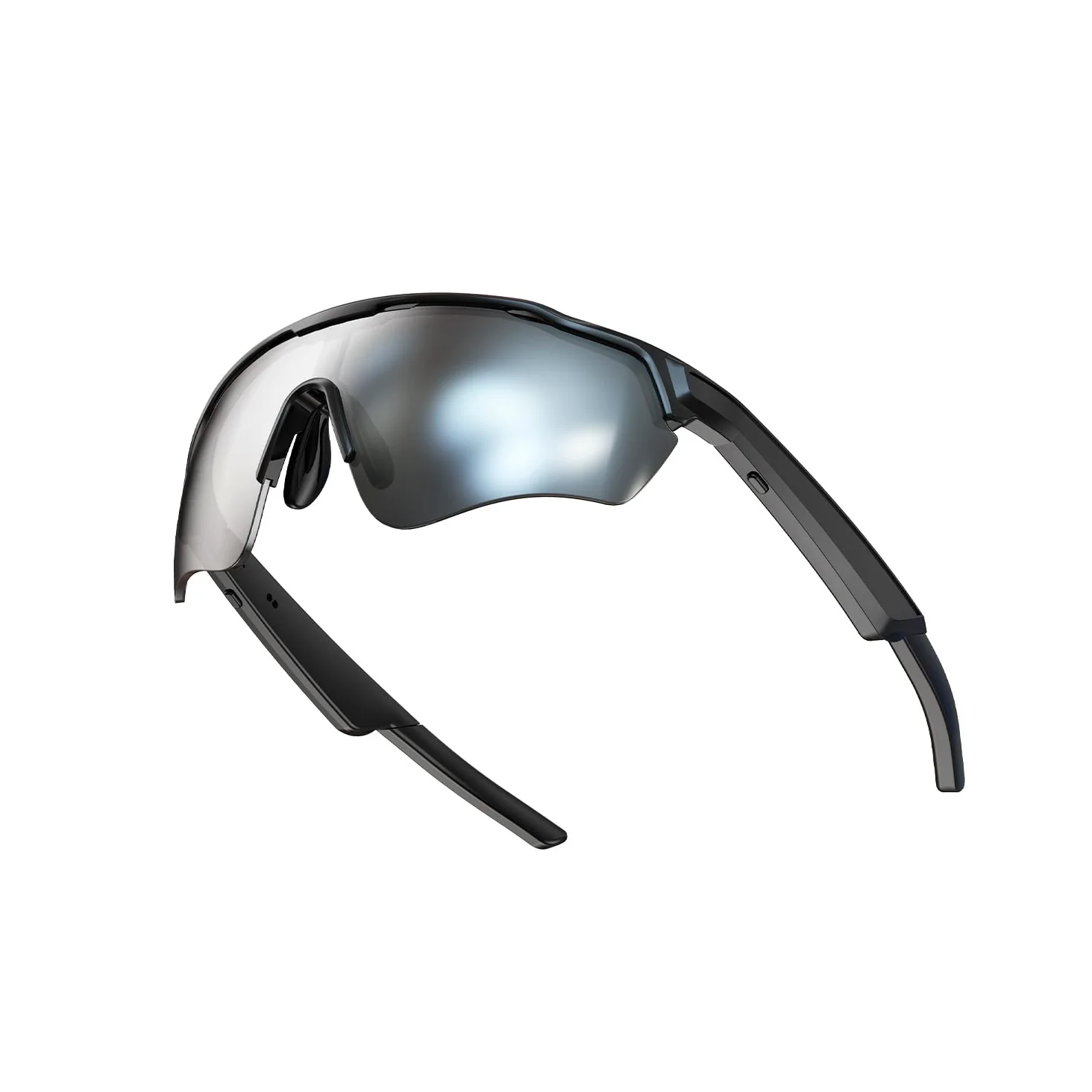 Home Gafas Deportivas Bluetooth Hombre con Audio Abierto, Altavoz Integrado para Música y Llamadas Manos Libres, Gafas de Ciclismo UV400 IPX5 para Running, Senderismo y Outdoor - Negro