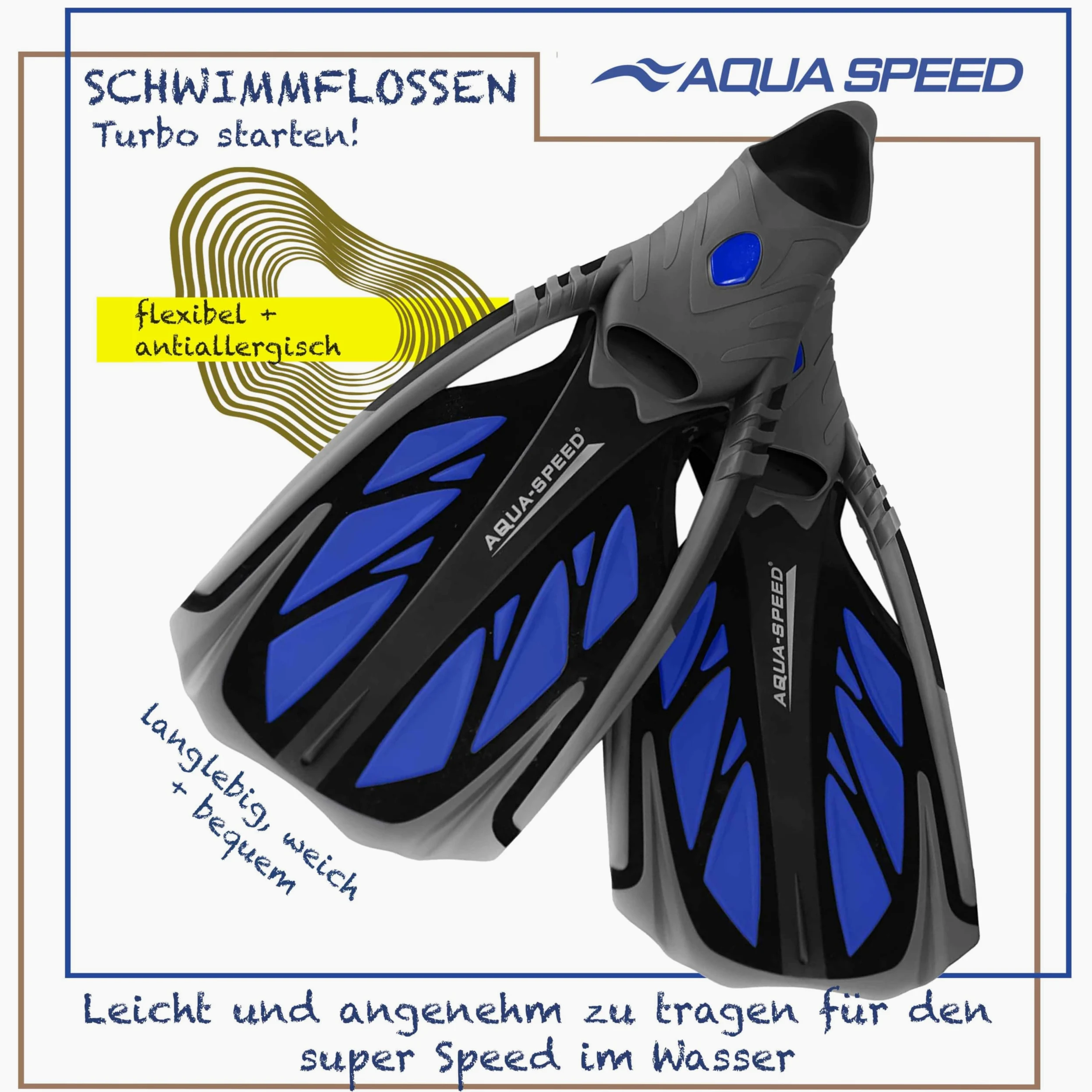 Aqua Speed INOX Aletas de Buceo | Aletas de natación | Aletas de esnórquel | Buceo de natación | cómodos