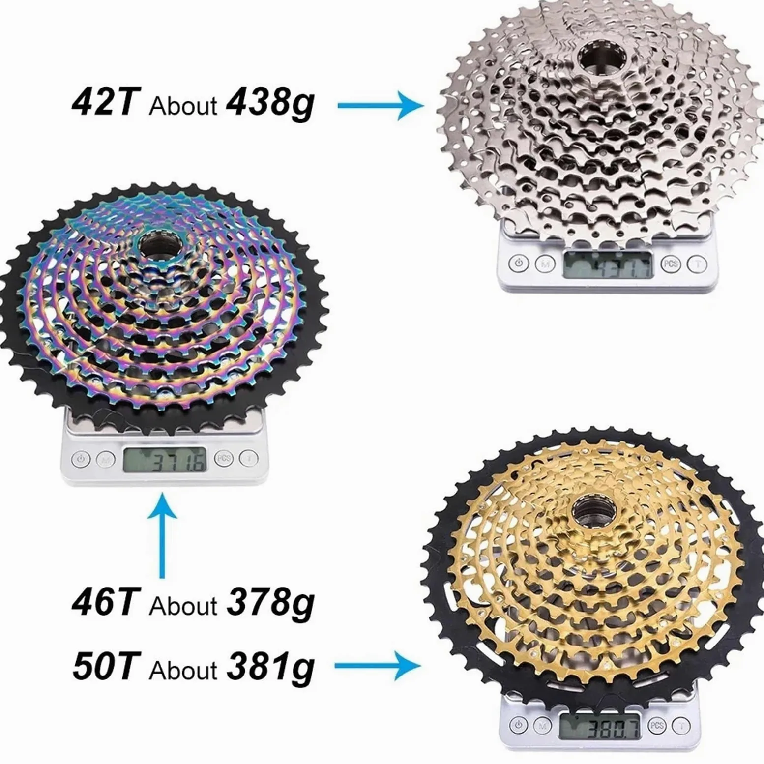 Genérico Compatible con Casete ZTTO 11 velocidades 9-50T XD | Se adapta a bujes de conductor; Su amplia gama cubre subidas empinadas y descensos rápidos.