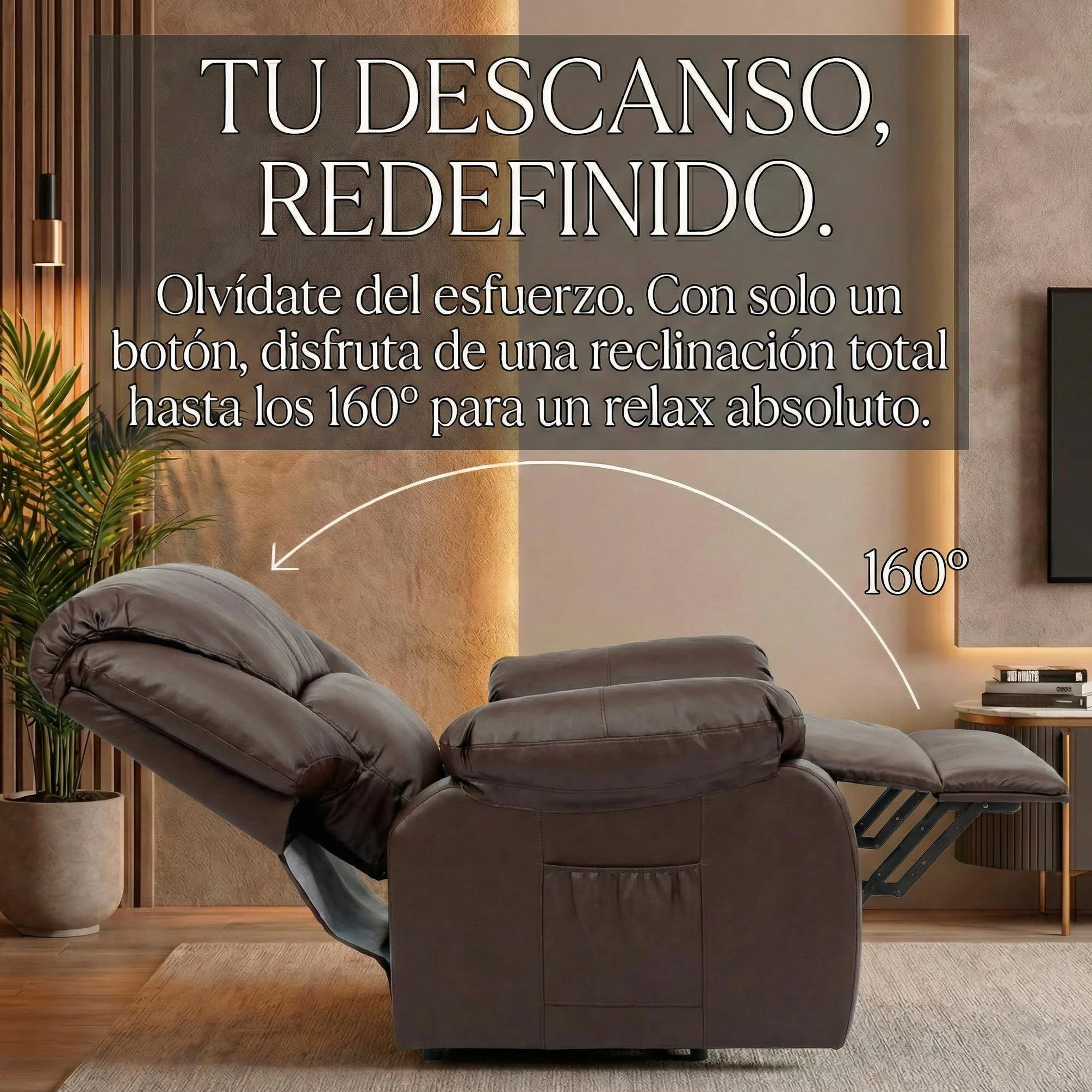 Sillon de Relax Reclinable Electrico con Masaje y Calor Lumbar para Personas Mayores