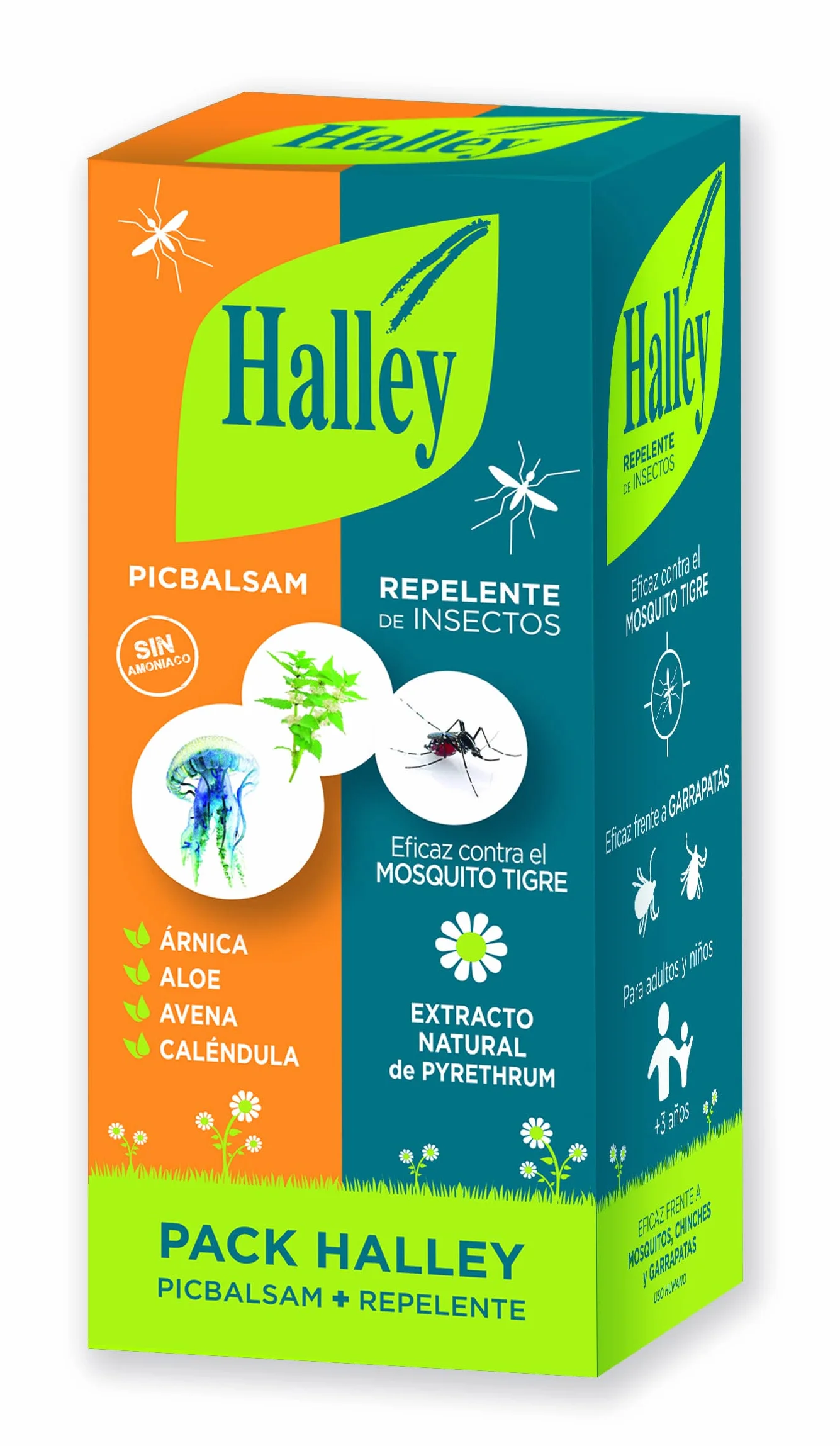 HALLEY Pack Repelente Insectos Loción 150 ml + Picbalsam 40 ml Mosquito Tigre Garrapatas