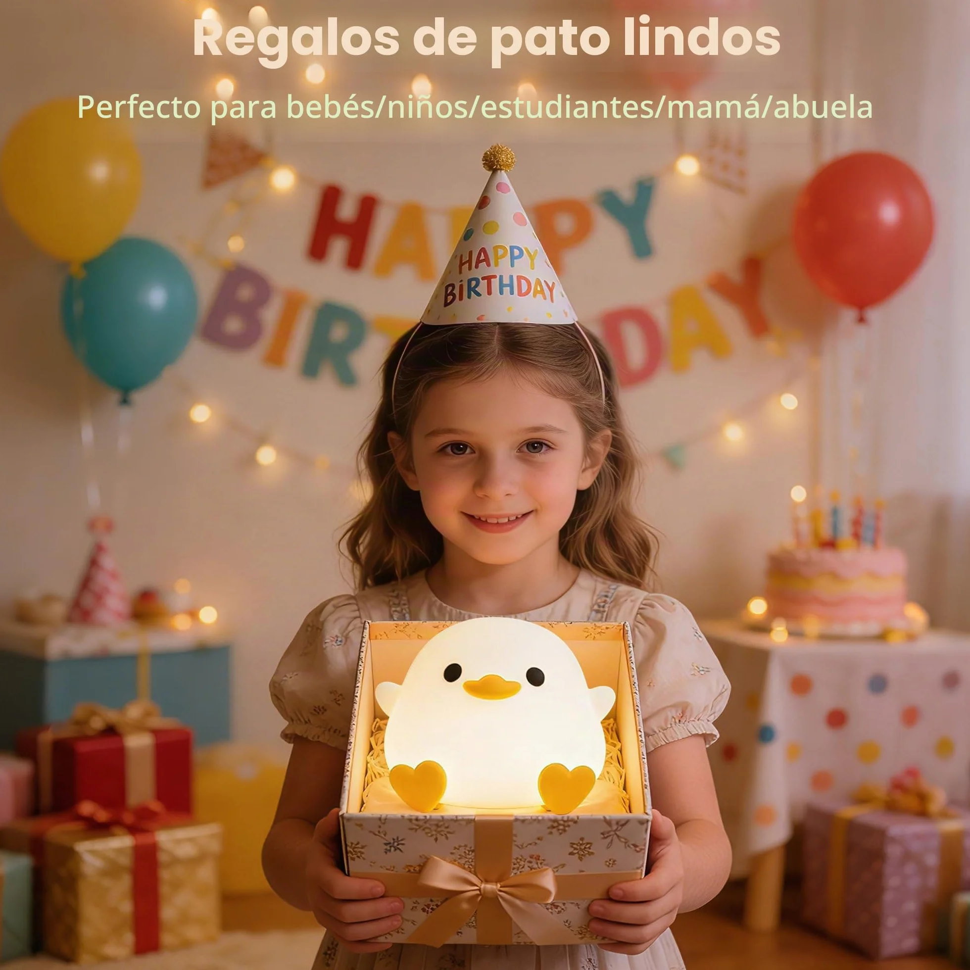FAMIDUO Luz Nocturna Infantil DoDo Pato Lámpara Bebe Noche Silicona USB Recargable LED Táctil Brillo Ajustable Temporizador