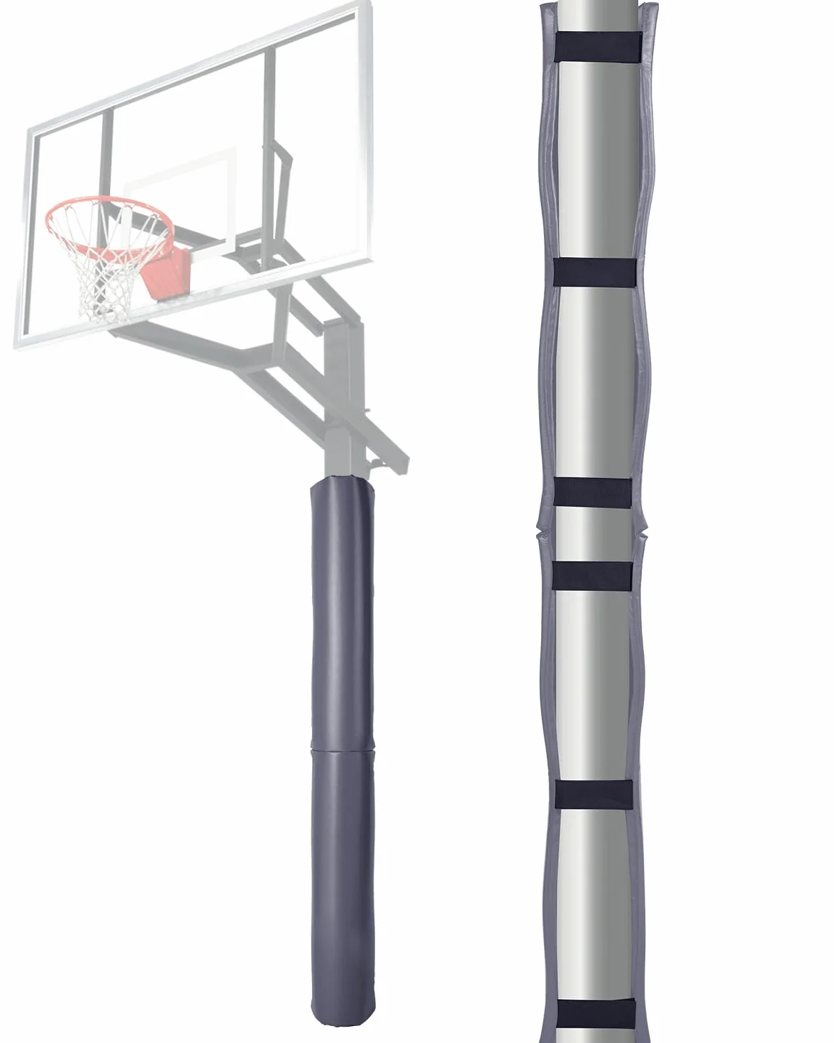 VEVOR Almohadilla para Poste de Baloncesto Impermeable 1800 x 500 x 32 mm Gris
