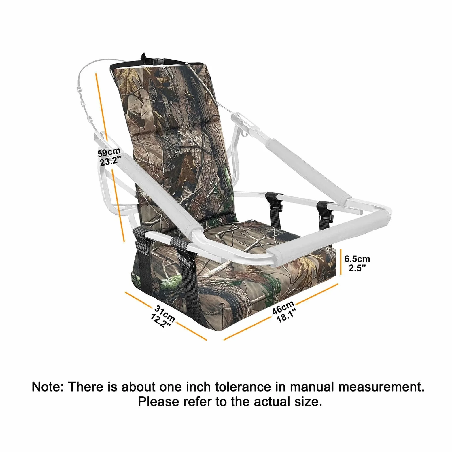 Asiento con soporte de escalera | Asientos Treestand de repuesto con correa ajustable | Almohadillas universales para rieles de asiento y árbol, accesorios de caza para soportes de escaleras y bloqueo