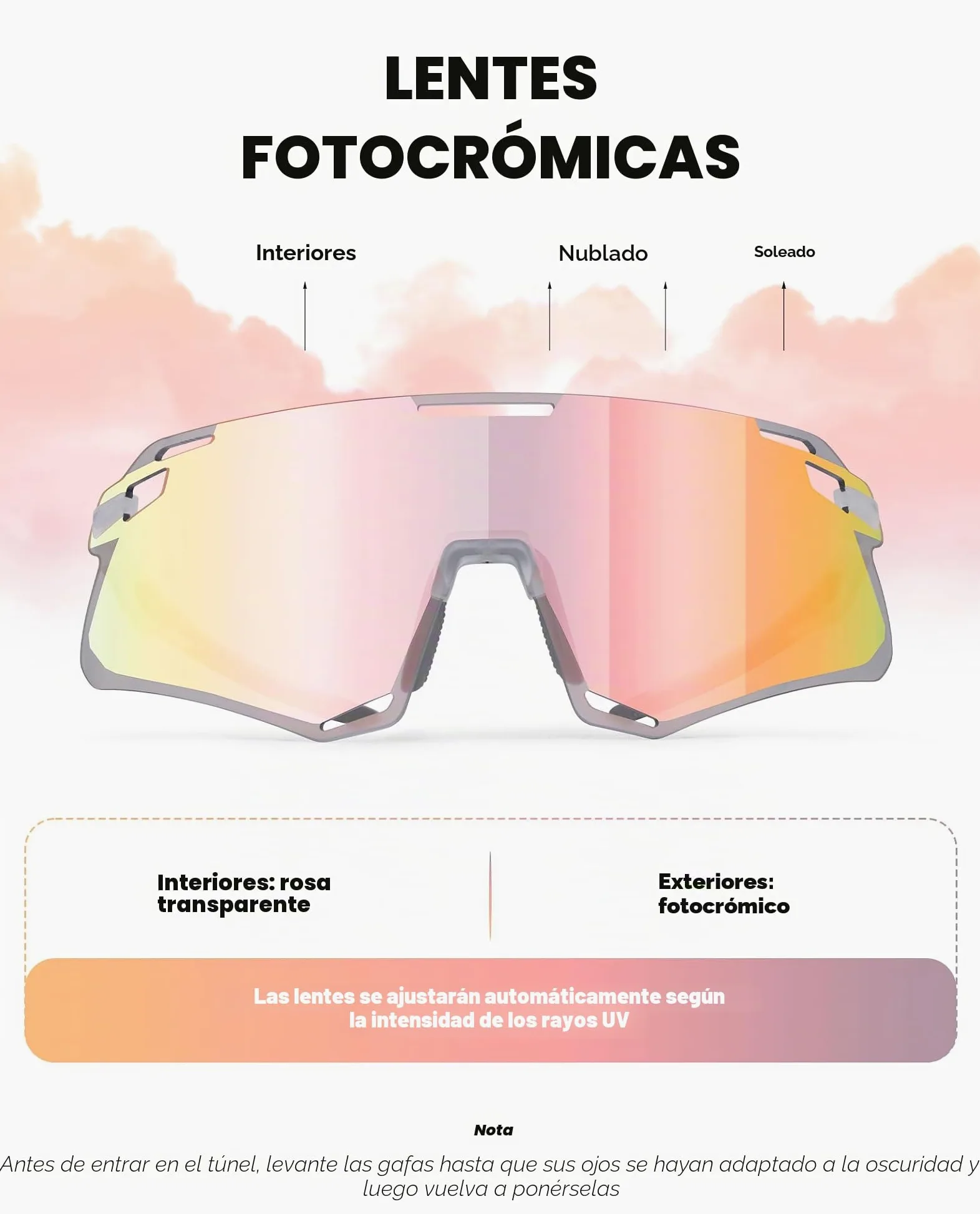 ROCKBROS Gafas de Sol Deportivas Polarizadas para Hombre y Mujer Gafas de Ciclismo de Montura TR90 para Deportes al Aire Libre Ciclismo MTB Pesca Running