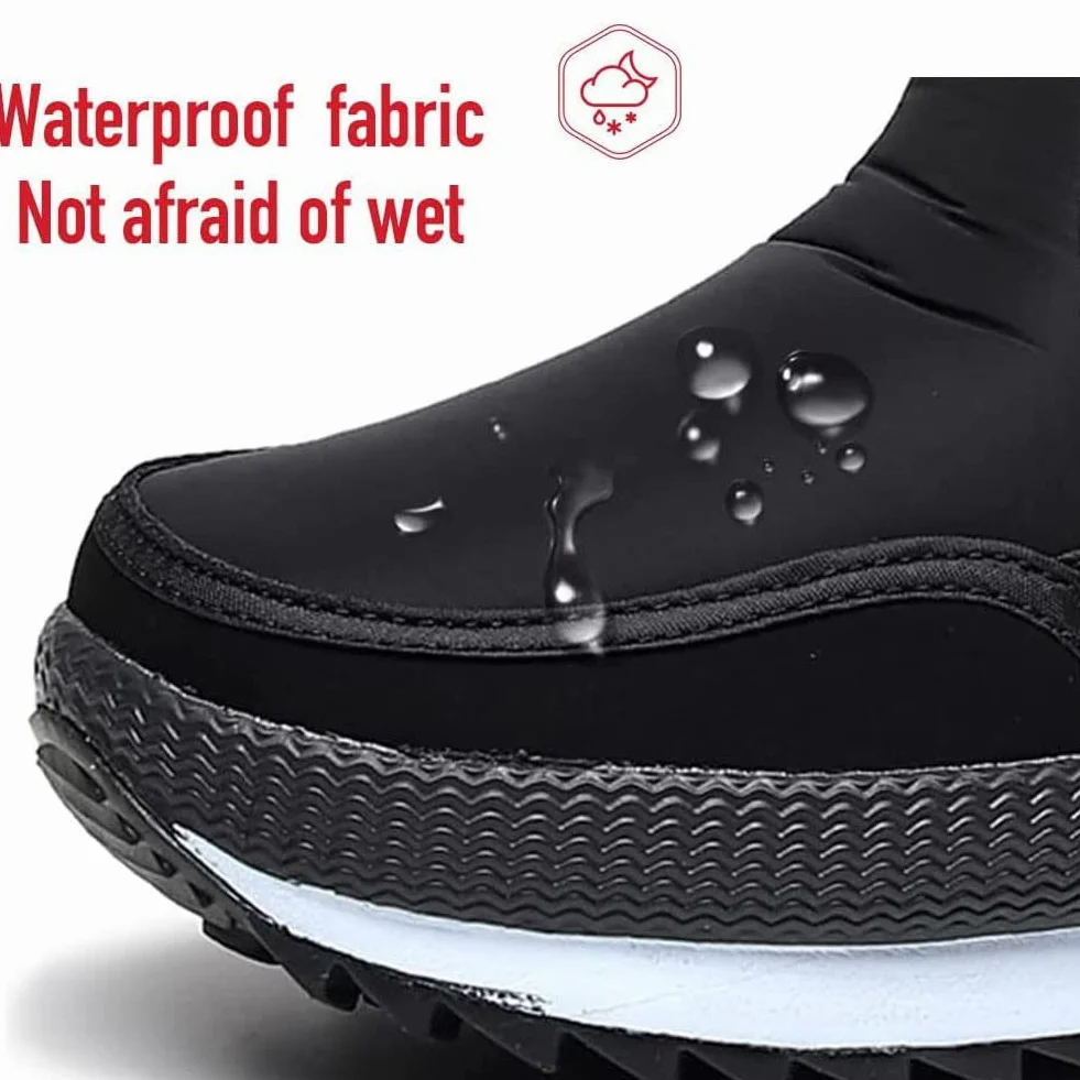 Botas de Nieve Mujer Cremallera Impermeables Aisladas Invierno