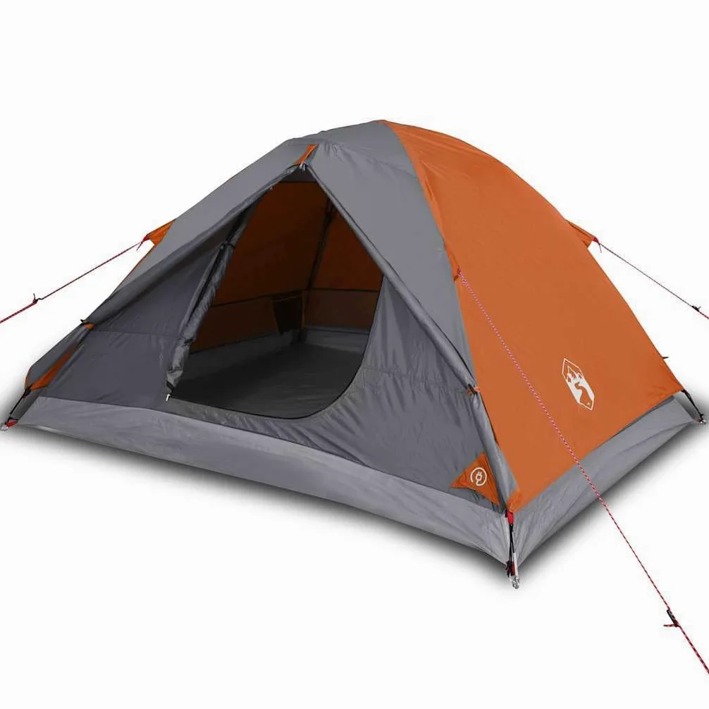 Tienda de campaña con cúpula para 6 personas, color naranja, con toldo extraíble, ligera tienda familiar de poliéster para camping, actividades al aire libre, senderismo y festivales