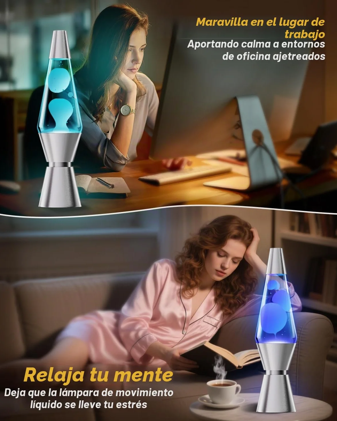 AONESY Lámpara de Lava, 17 Colores con Mando a Distancia, Decoración Retro Hogar