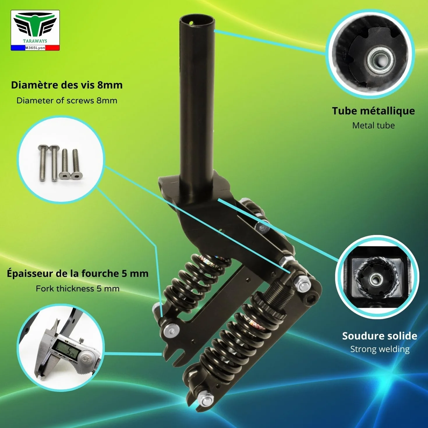 Horquilla amortiguadora delantera compatible con patinete Xiaomi M365/1S / Essential Lite/Pro/Pro 2
