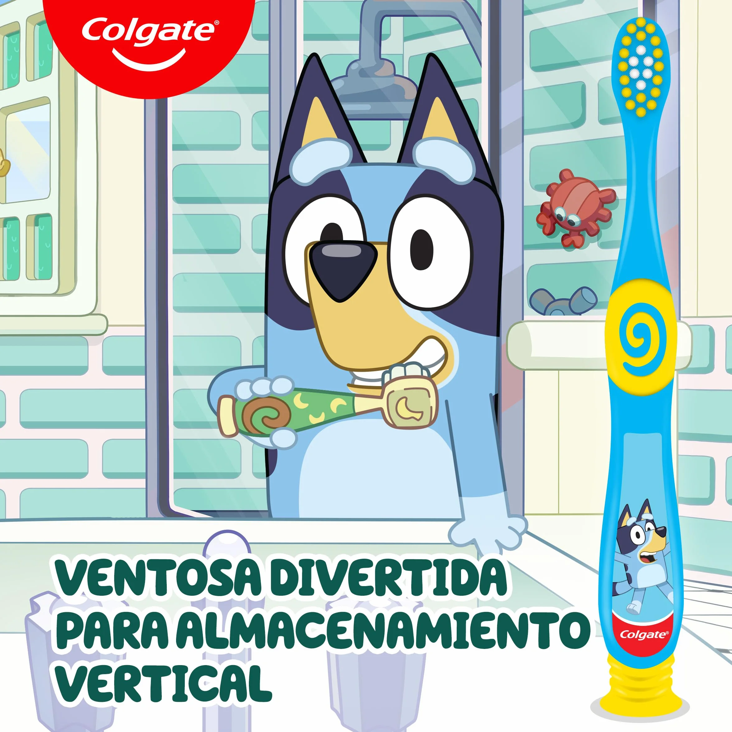 Colgate Cepillos de dientes Kids Bluey 2-5 años Pack 12 x 2, cabezal pequeño, filamentos extra suaves