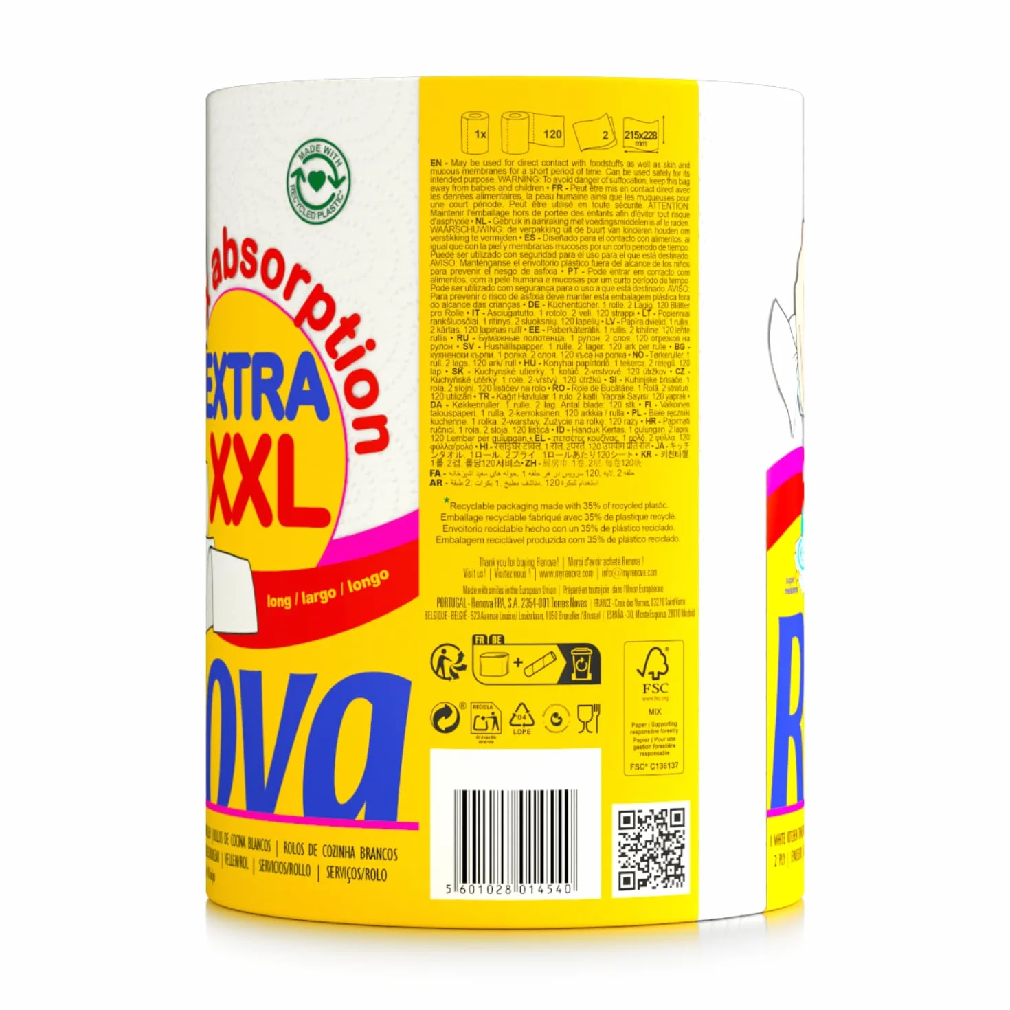 Renova Rollos de cocina XXL Triple Blanco 1 Rollo