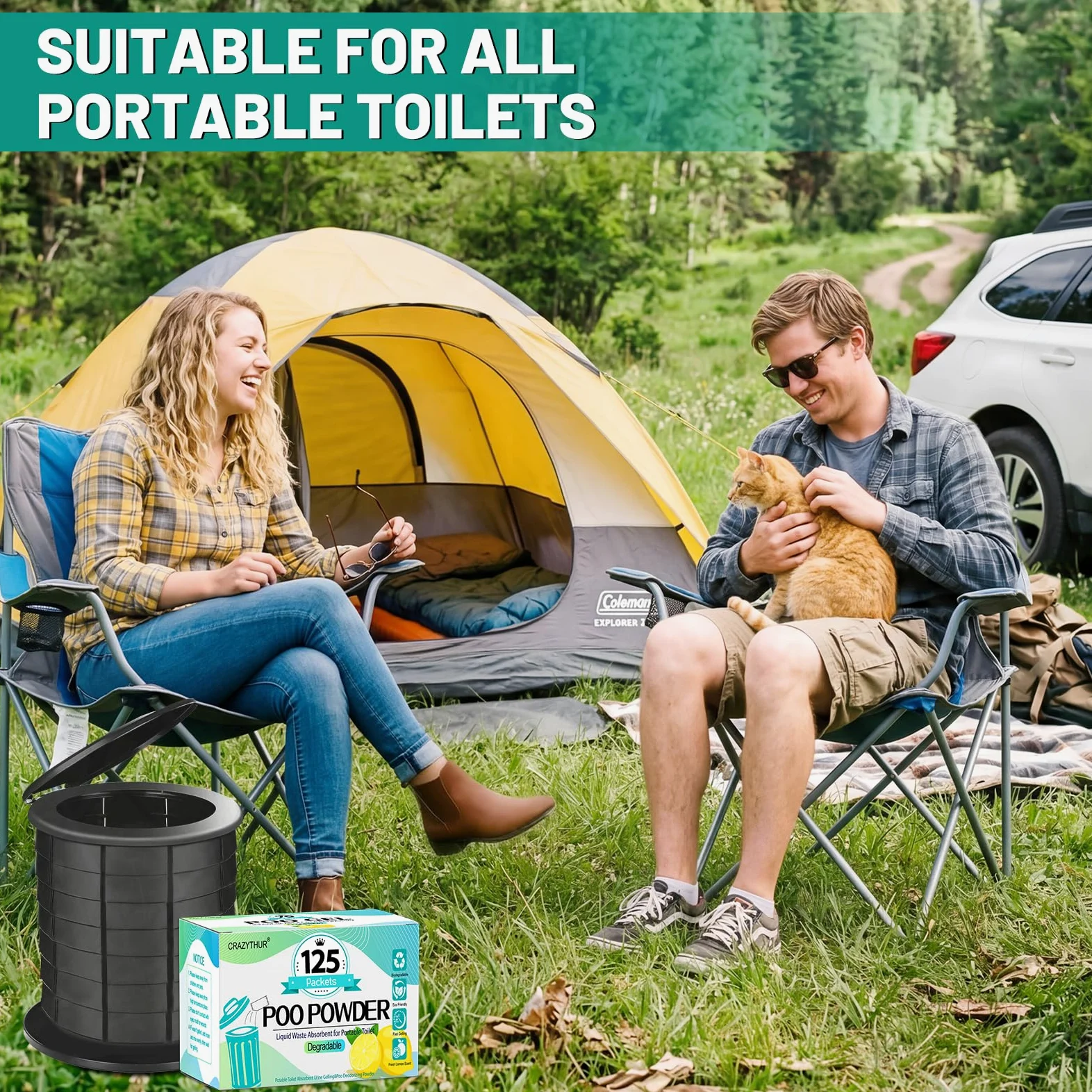 Gel De Inodoro Portátil, Polvo Caca Para Camping, Orina, Portátil Acampar Al Aire