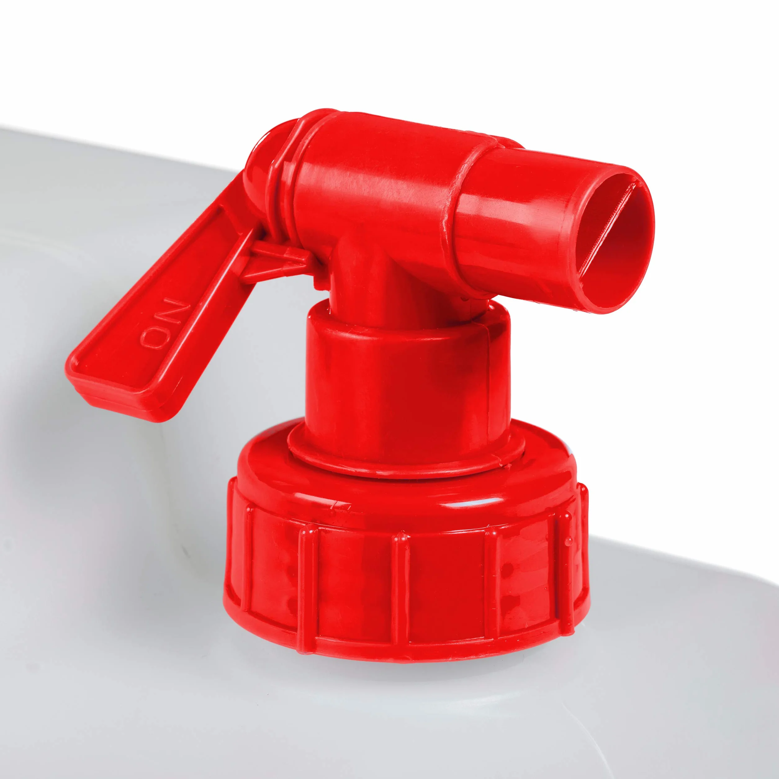 Relaxdays Bidón de agua con grifo, Tapa de rosca ancha, Accesorio de camping, 23L, Sin BPA, Blanco & Rojo, 1 Ud.