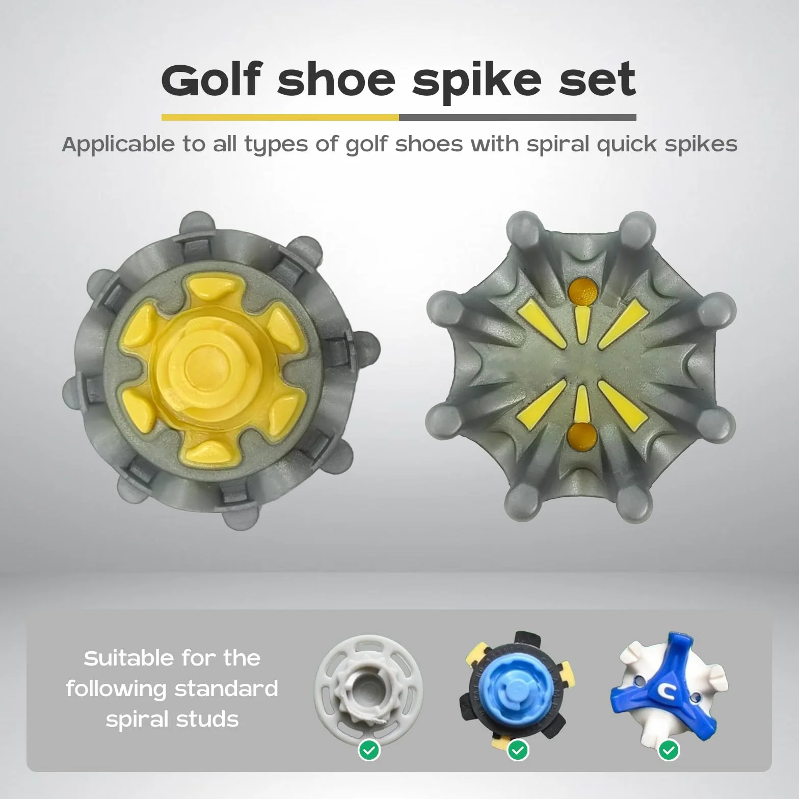 Juego de 12 Clavos de Golf, Clavos de Repuesto para Zapatos de Golf, con Cepillo de Limpieza y Herramientas de Repuesto.