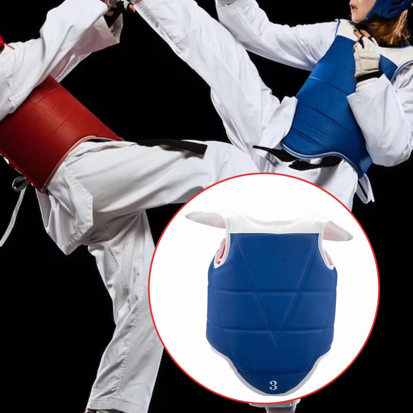 Harilla Karate Chest Guards Reversible Equipo de Protección Protector Chaleco Pad Boxing Sparring Artes Marciales
