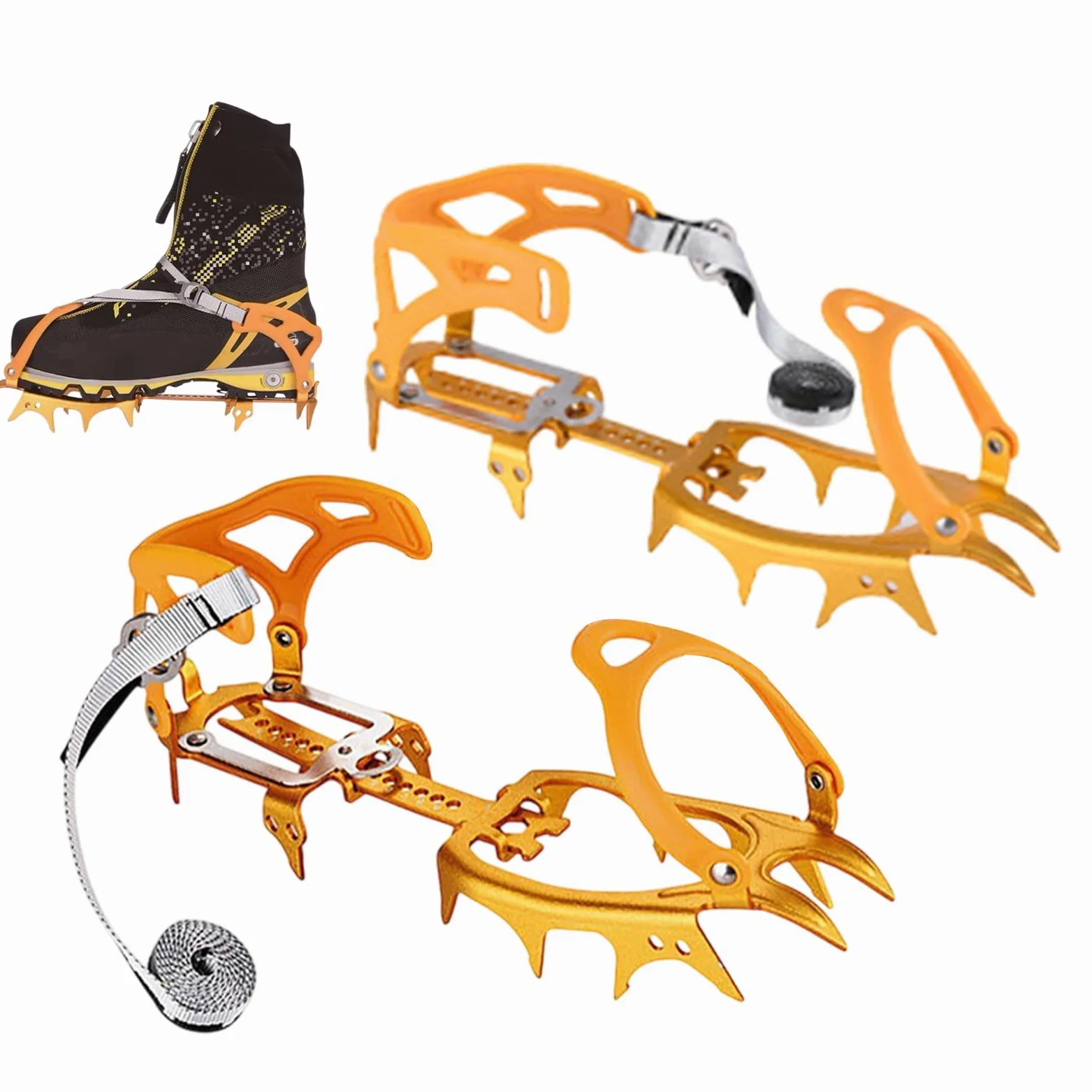 Grampones De Hielo para Calzado Y Botas Herramienta De Tracción | Sujetadores para Calzado de Hielo de Escalada Para Hombre y Mujer, para Senderismo