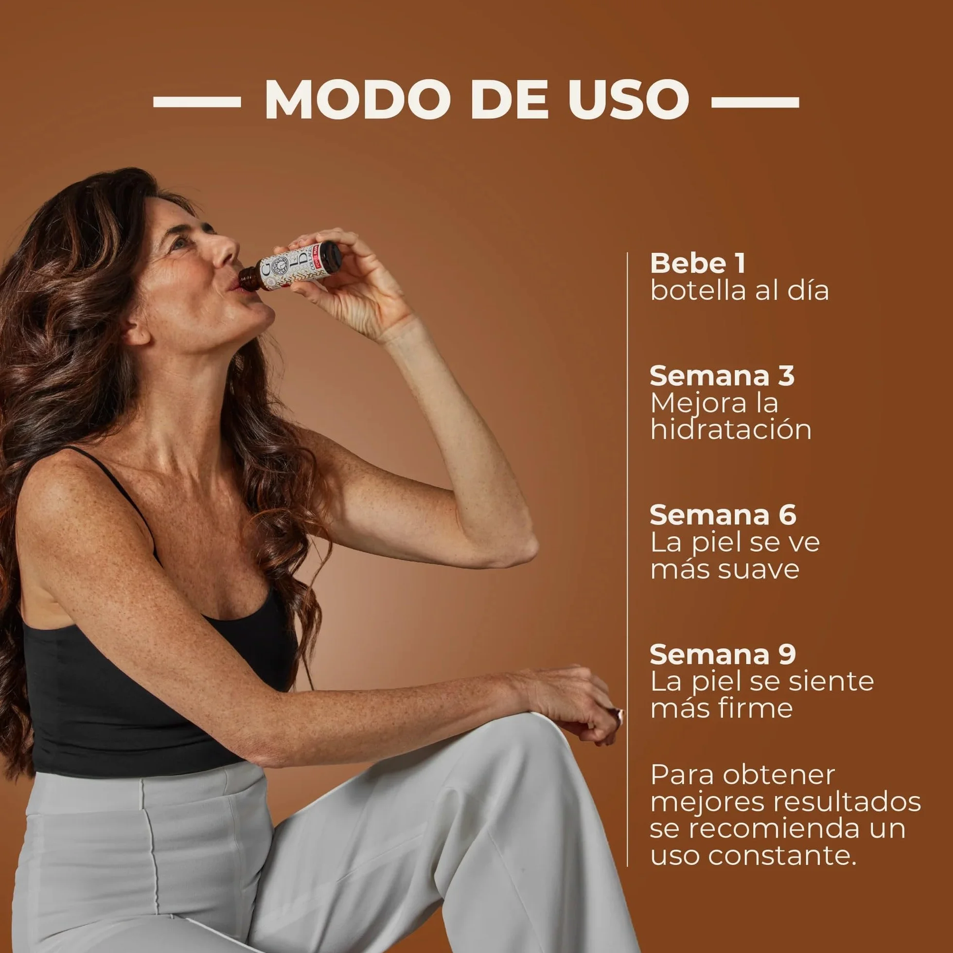 GOLD COLLAGEN New Forte Plus Complemento con 8g Colágeno Marino Hidrolizado y Biotina para Cabello, Piel y Sistema Inmunitario, 1 Caja x 10 Botellitas 50 ml