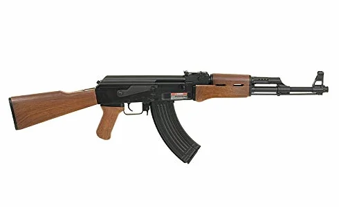 Fusil eléctrico de Airsoft AK47 CM.522 de Cyma, Negro y Madera, Gearbox metálico, Batería incluida, Cargador 500 Bolas 6 mm Incluido. Disparo Semi y automático. Potencia 1 Julio