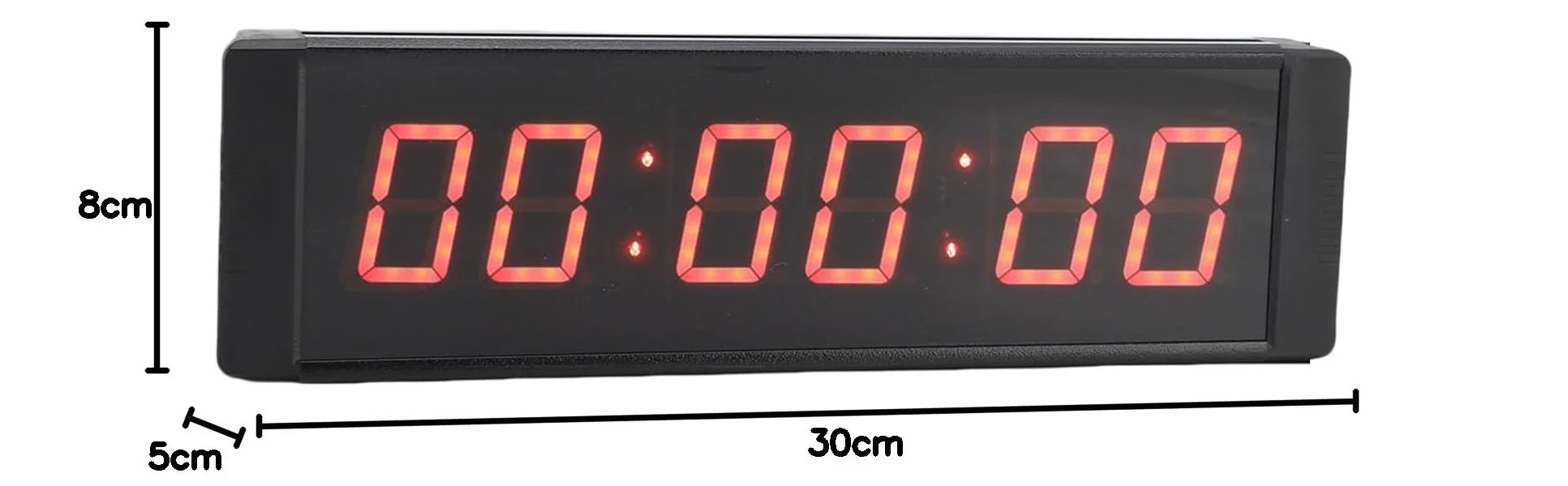 Temporizador de LED con 6 Dígitos, Reloj de Cuenta Regresiva para Gimnasio y Eventos, Temporizador Multifuncional con Control Remoto y Marco de Aluminio Rojo