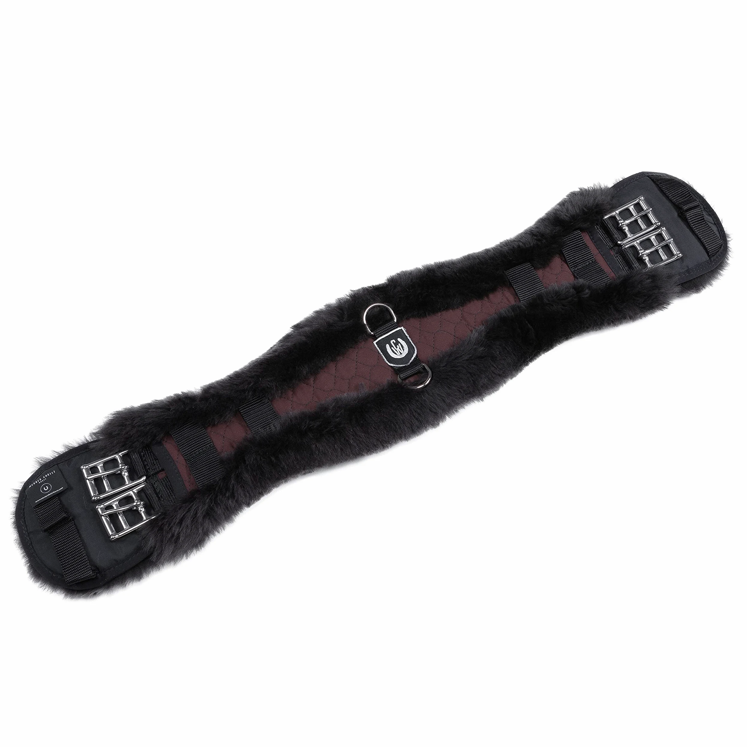 Cincha Corta de Piel de Cordero para Caballo de CHRIST – Correa de Doma anatómica, ergonómica para Silla de Montar, Color marrón, Longitud.: 70 cm