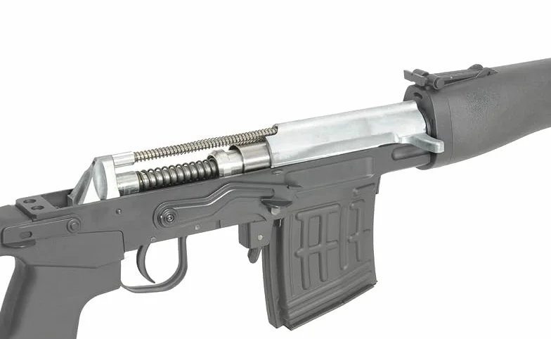 Réplica de Rifle de Francotirador de Airsoft Modelo Dragunov SVD o SWD accionado por Muelle de plástico y Metal de la Marca AGM - Potencia 1,2 Julios