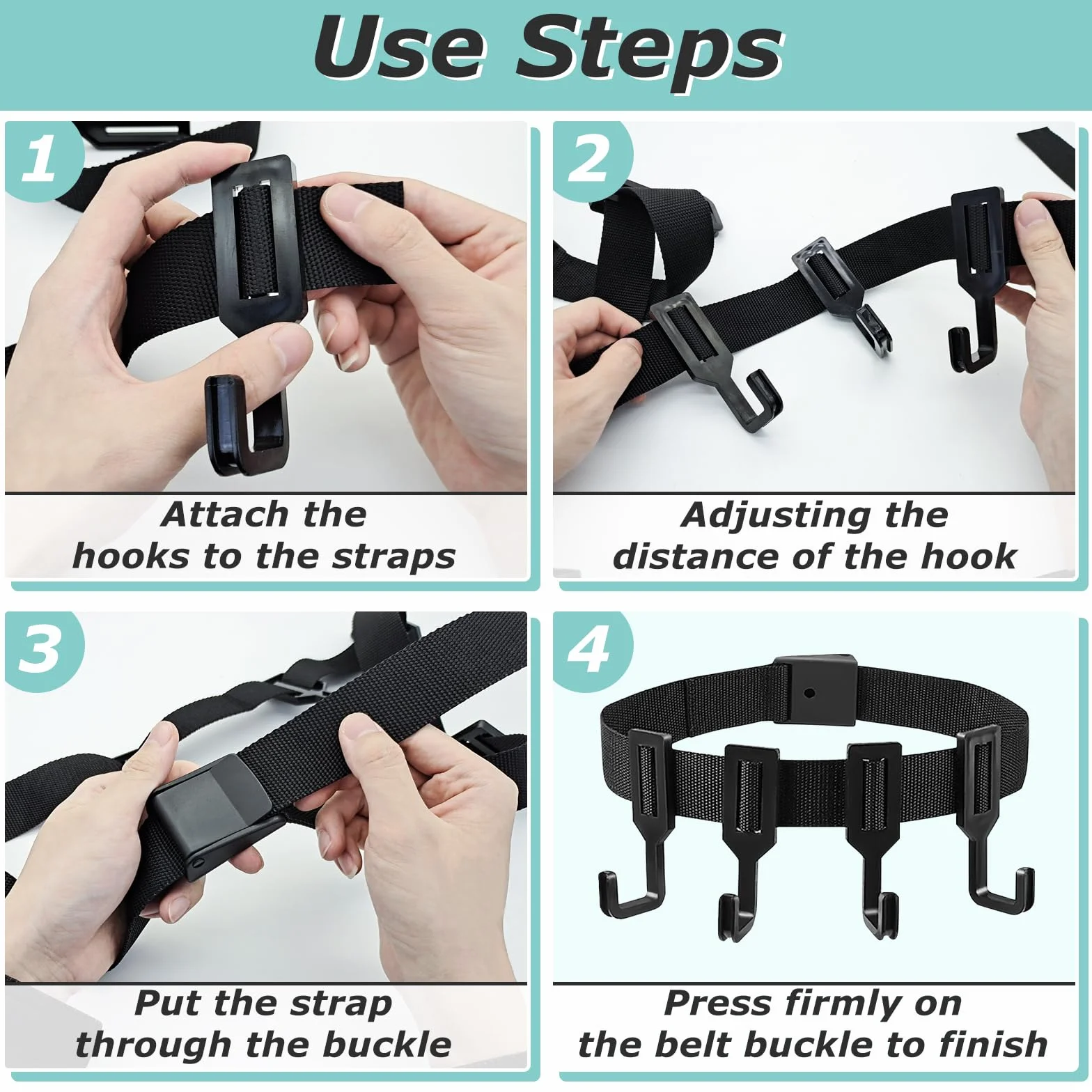Treestand Strap Gear Hangers, desmontable árbol soporte arco durable arco caza Gear Strap con correa gruesa correa y 4 ganchos de plástico para escalada caza senderismo