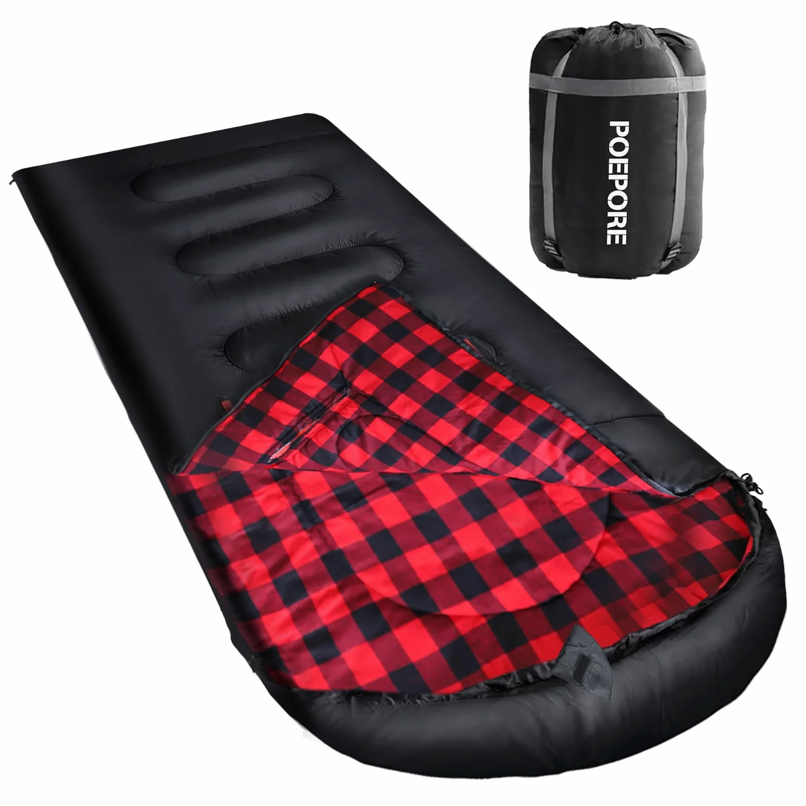 Saco de dormir de franela de algodón de 0 grados para clima frío para adultos, XXL, saco de dormir portátil para 4 estaciones, impermeable, con saco de compresión