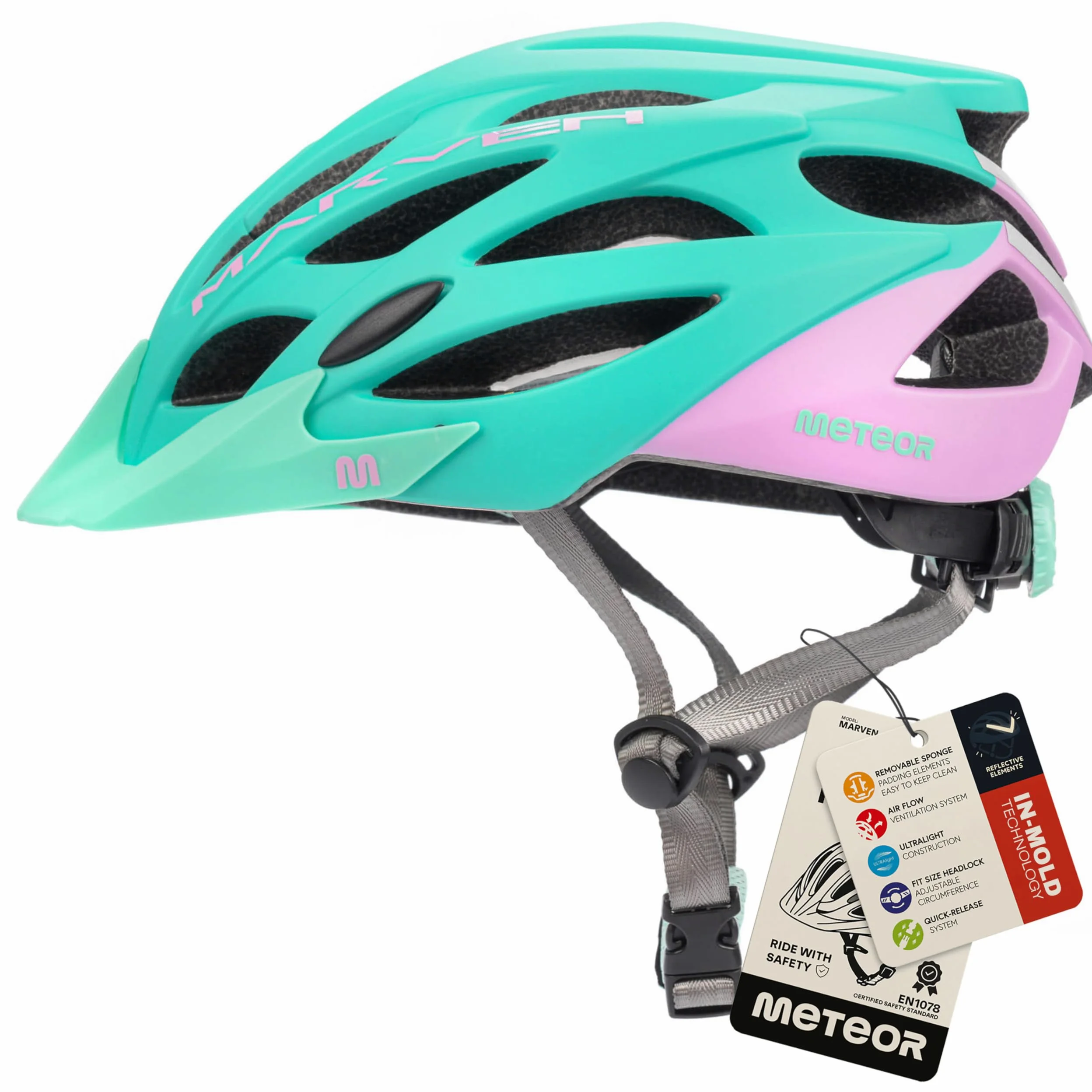 Casco Bicicleta - Helmet Ciclismo para Jóvenes y Adulto - Bicicleta Patineta Skate Patines Monopatines - Bici Accesorios - Marven
