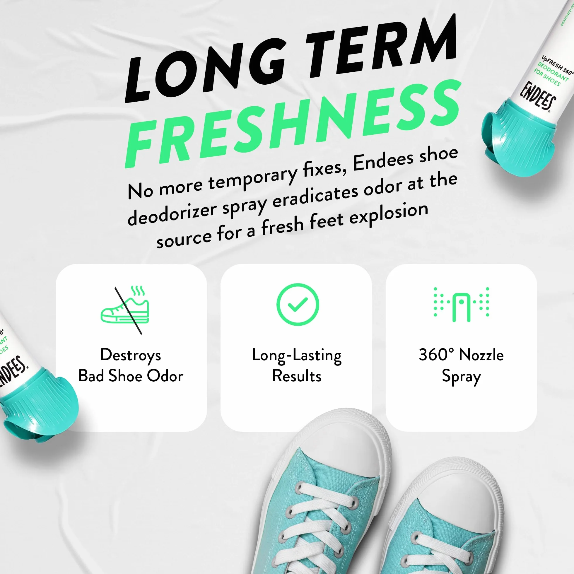UpFresh 360° Desodorante para Calzado en Spray 3x100ml Frescor Duradero Neutralizante Unisex
