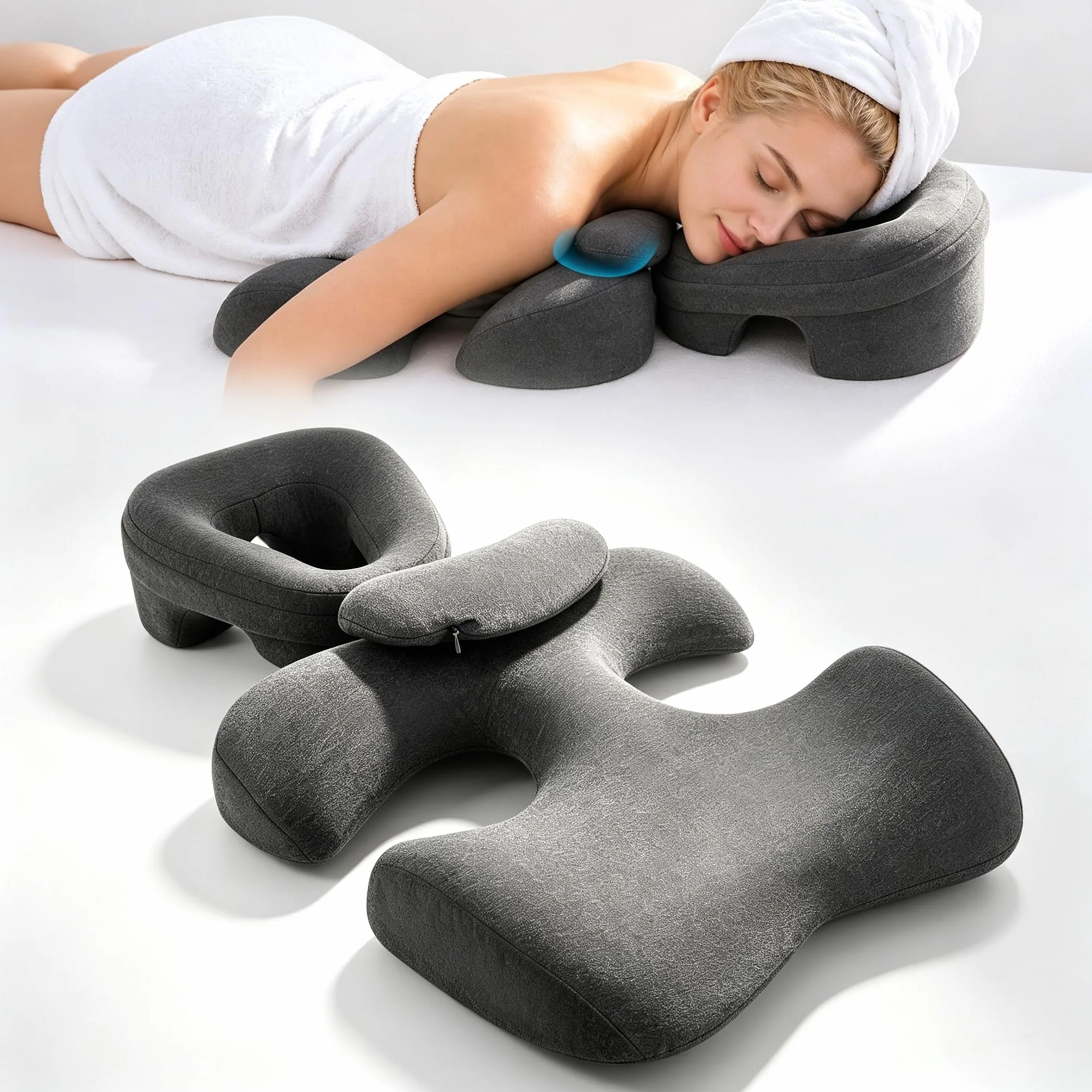 Reposacabezas de masaje para cama, cojín cervical y cojín de cuna facial