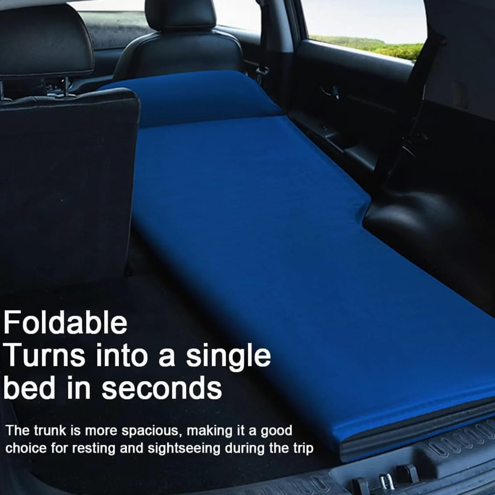 Colchón Coche para Ford Puma Gen-E 2024+ | Cama Coche Hinchable, Colchoneta Camping SUV, Esterilla Maletero Plegable, Almohada Gamusa, Colchón Viaje Coche