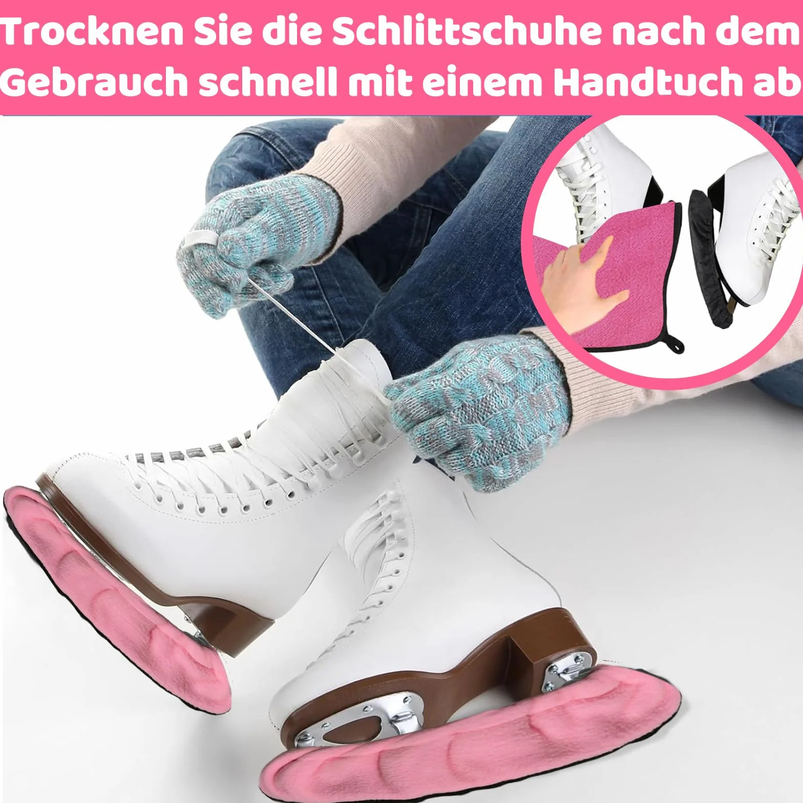 JSTHHTT 1 Pares de Protectores de Cuchillas para Patines de Hielo, Protectores Patines De Hielo, Funda Protectora para Hockey sobre Hielo, Protectores de Patinaje Artístico para Jóvenes (Negro)