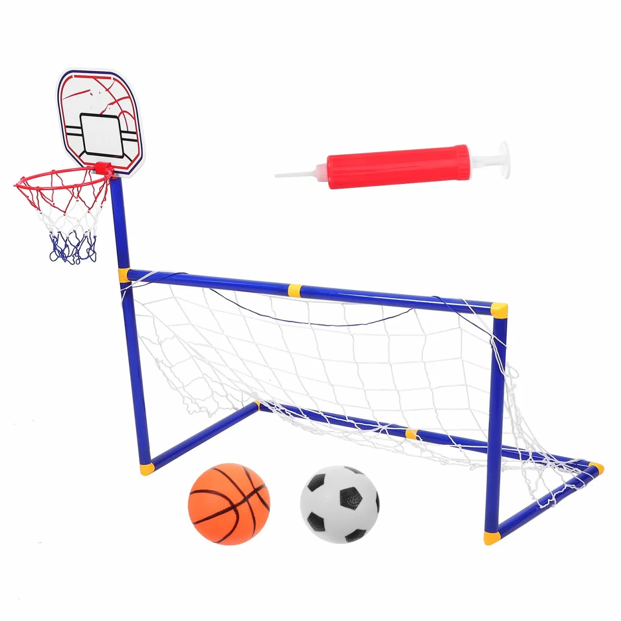 Milisten Cesta de Baloncesto Portátil con Red de Fútbol para Niños
