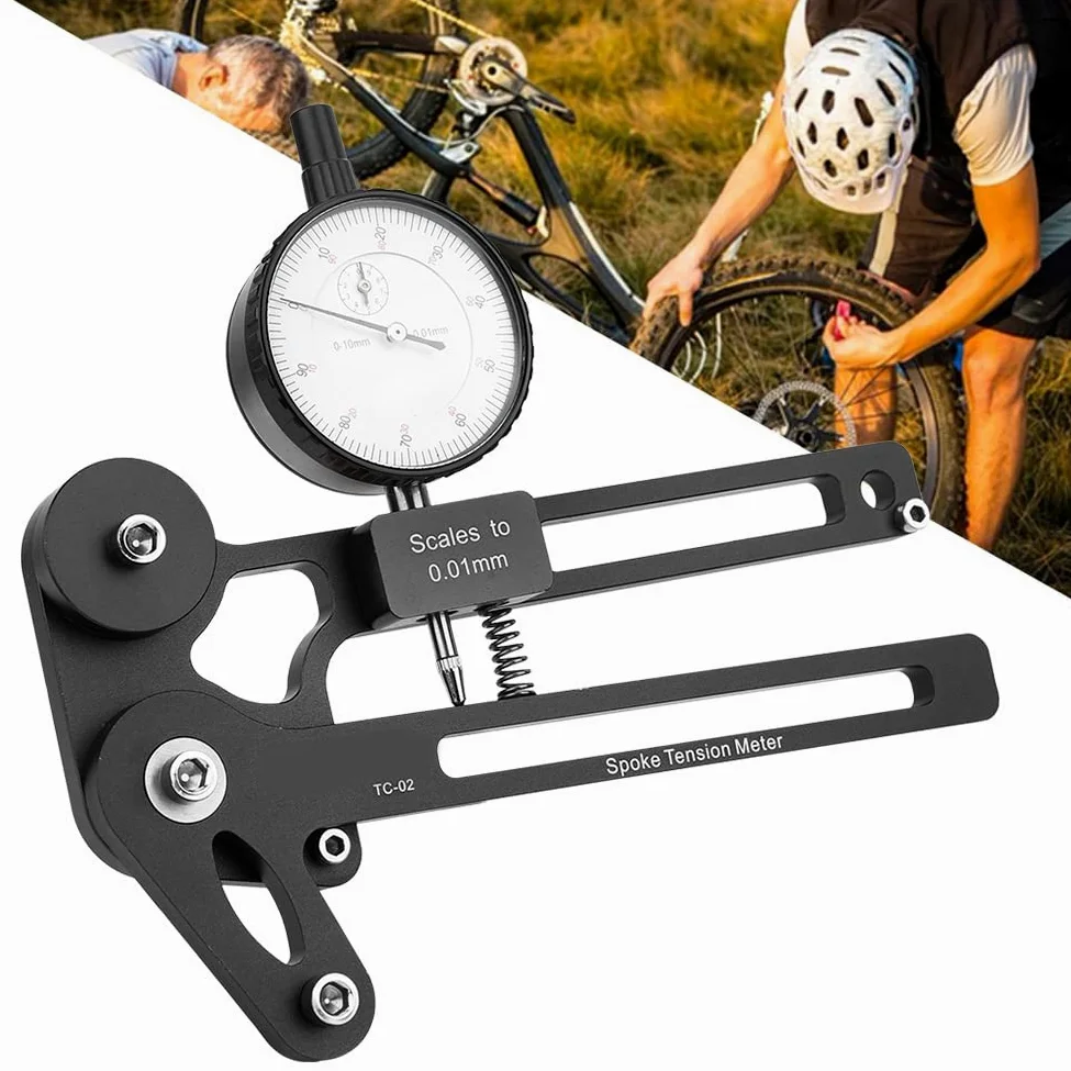 FLEXMAN Medidor de Tensión para Bicicletas, Aleación de Aluminio, Herramienta de Medición para Radios de Ruedas, para Amantes de las Bicicletas Deportivas al Aire Libre, Bicicletas