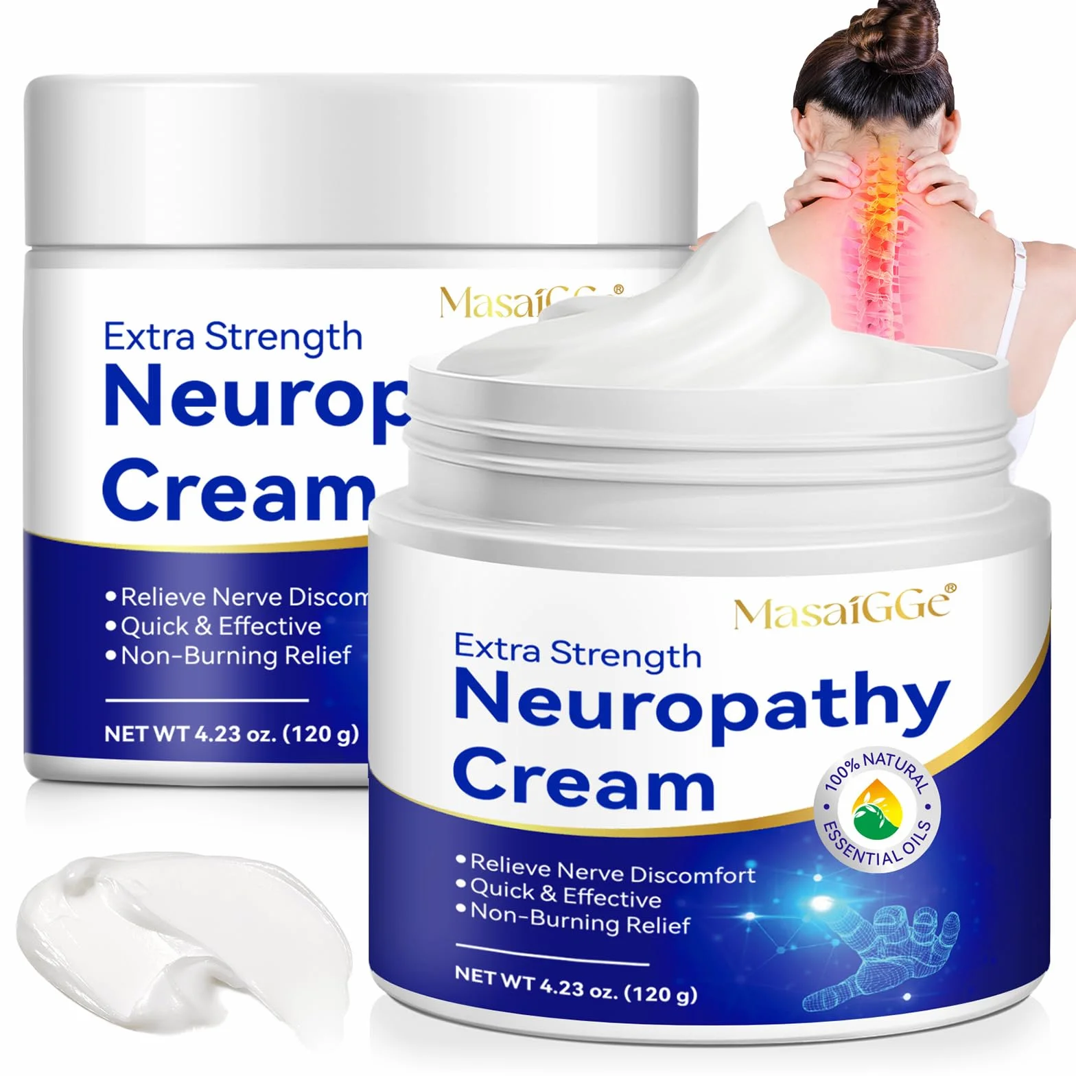 Crema para Neuropatía 120g Alivio Dolor Nervioso Reduce Hormigueo Entumecimiento con Árnica Aloe Vera y Vitamina B6