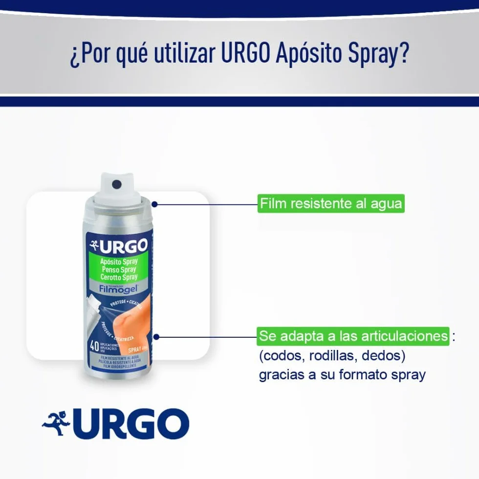 Urgo Apósito Spray Filmogel Cicatrizante Impermeable 40 ml 40 Aplicaciones