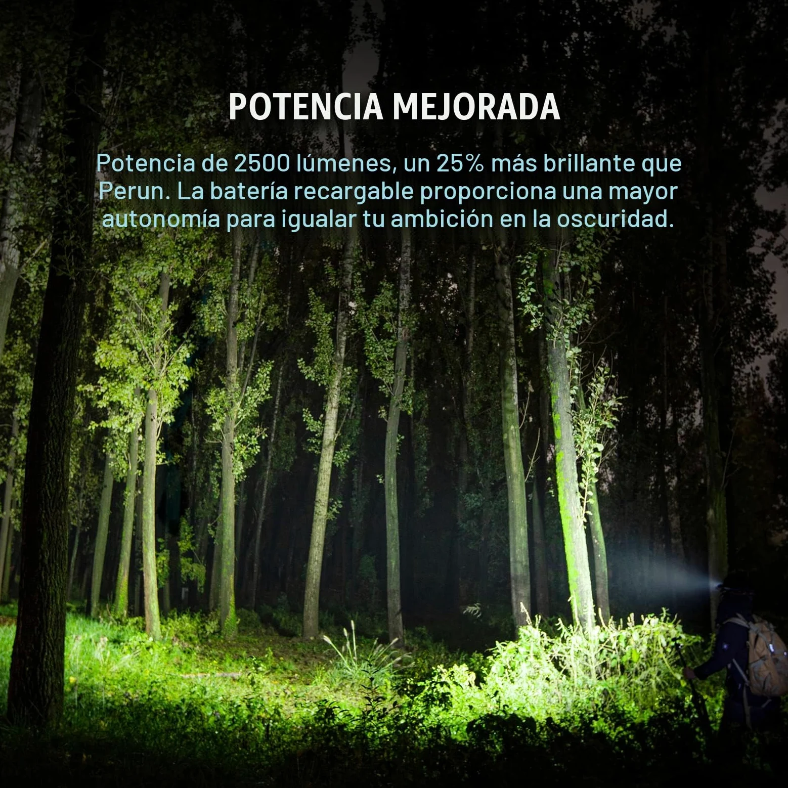 OLIGHT Perun 2 Linterna Frontal Recargable 2500 Lumen 12 Días Máx 166 Metro | Cabeza Frontal LED Alta Potencia 5 Luz Modos Blanco y Rojo Regulable, 150 Metros, Impermeable IPX8, Trabajo, Camping, Azul