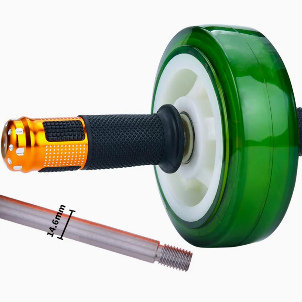 AB Wheel Rueda Fácil de montar,Rueda abdominal pedalier sólido,AB Roller carga de 400 kg, dificultad alta, con rodilleras/Verde / 15×27cm
