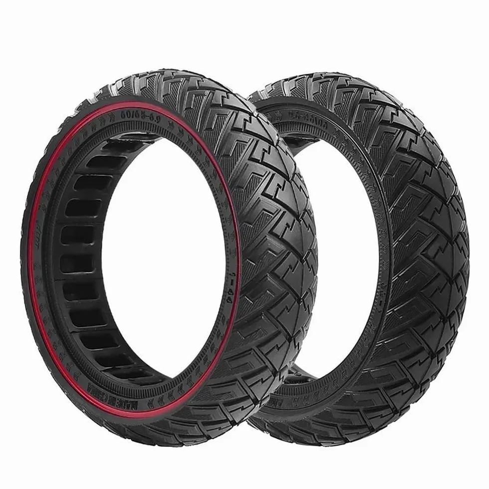 Ruedas Macizas Neumático sólido 60/65-6,9, neumático sin cámara for patinete eléctrico, neumático de rueda trasera no neumático(Black)
