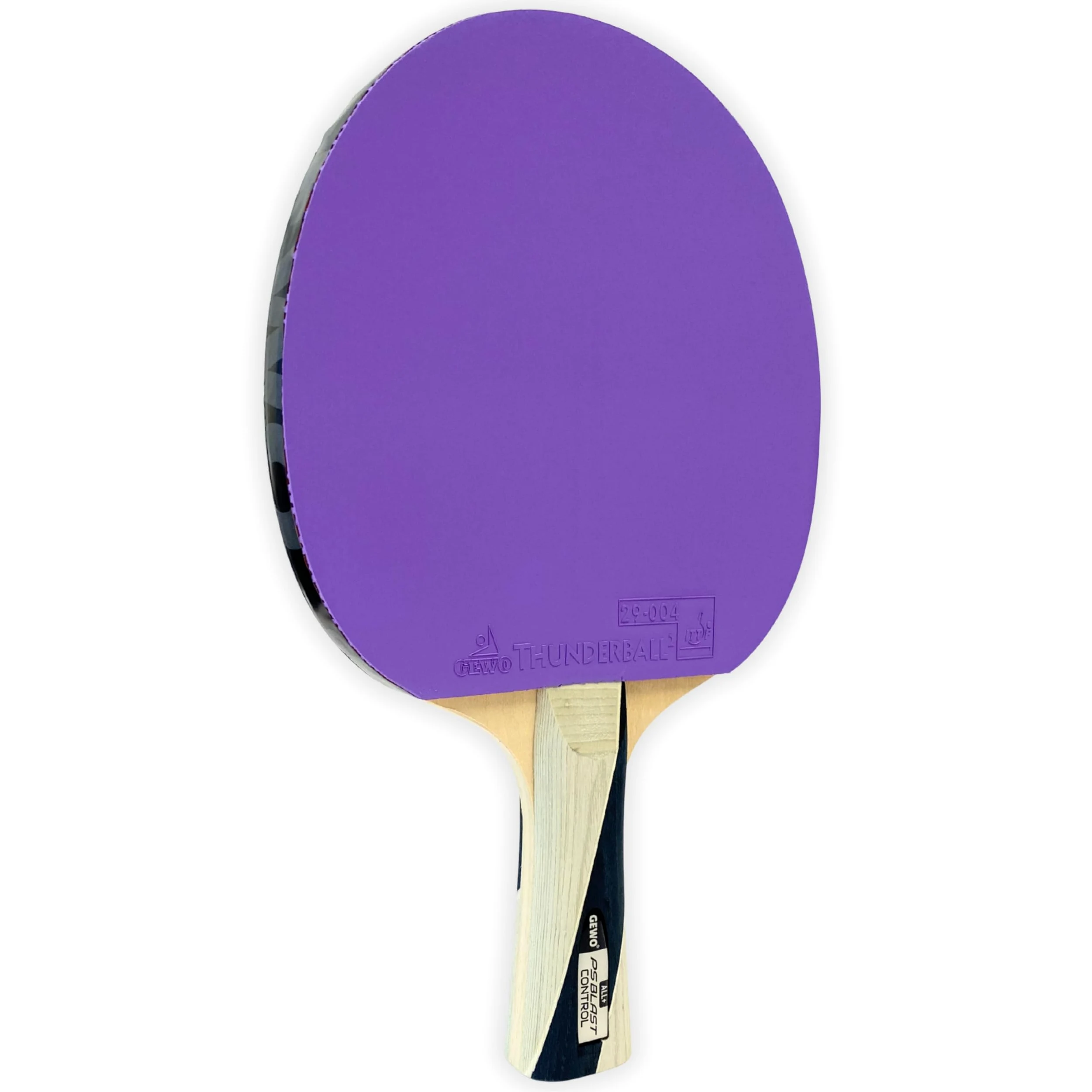 GEWO PS Blast Control - Raqueta de Ping Pong de Mesa Profesional aprobada por la ITTF con Revestimiento Thunderball 2 controlado y Altas propiedades de rotación, cóncava, Esponja de 1,8 mm