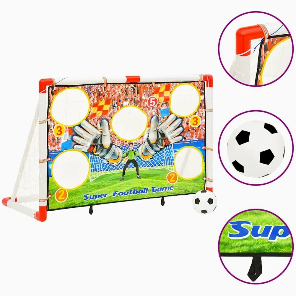 Juego de portería de fútbol con portería de 120 x 51 x 77,5 cm, plegable con red, bomba, pelota, estacas, resistente a la intemperie para niños, jóvenes, ocio en el jardín, parque, pasillo